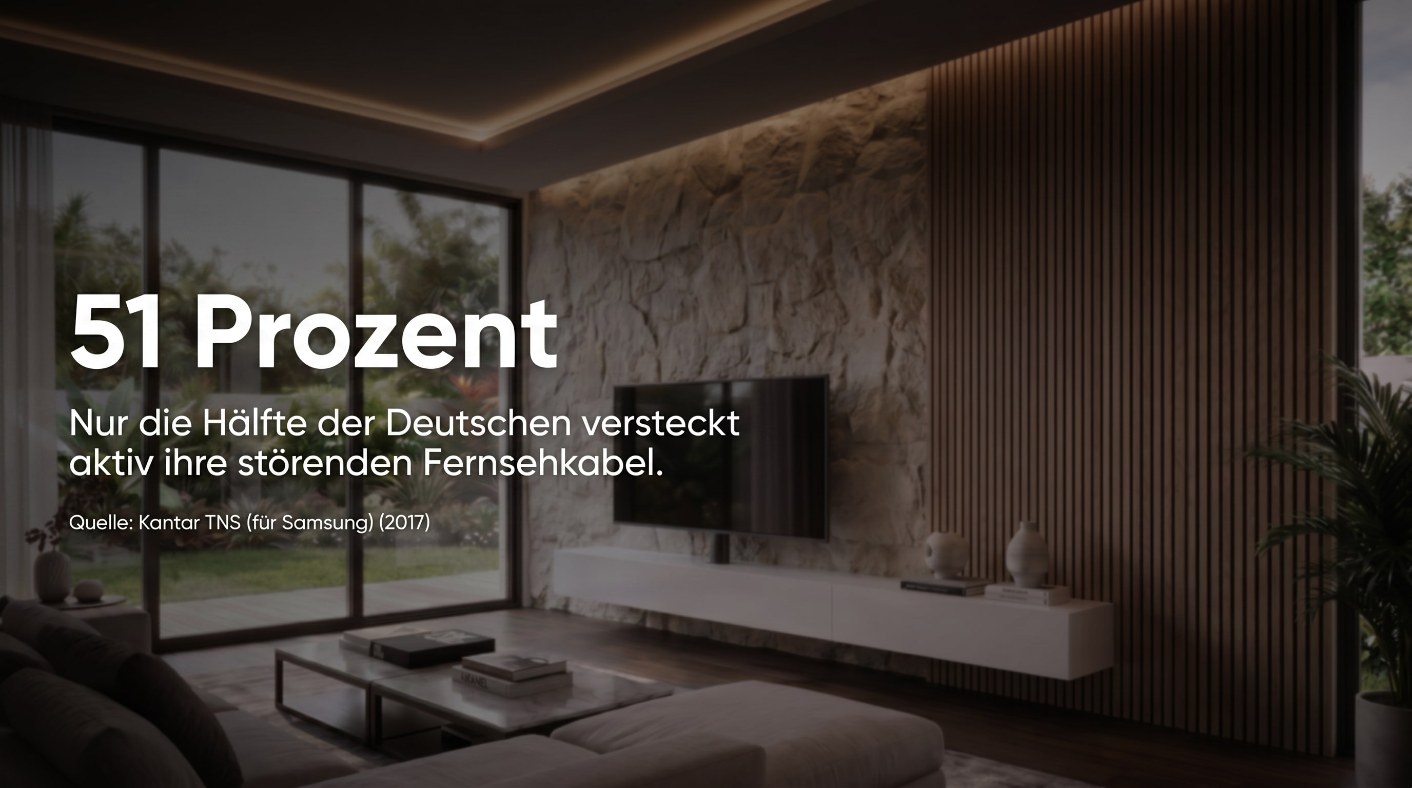 51 Prozent &ndash; Die H&auml;lfte der Deutschen versteckt aktiv ihre st&ouml;renden Fernsehkabel.
