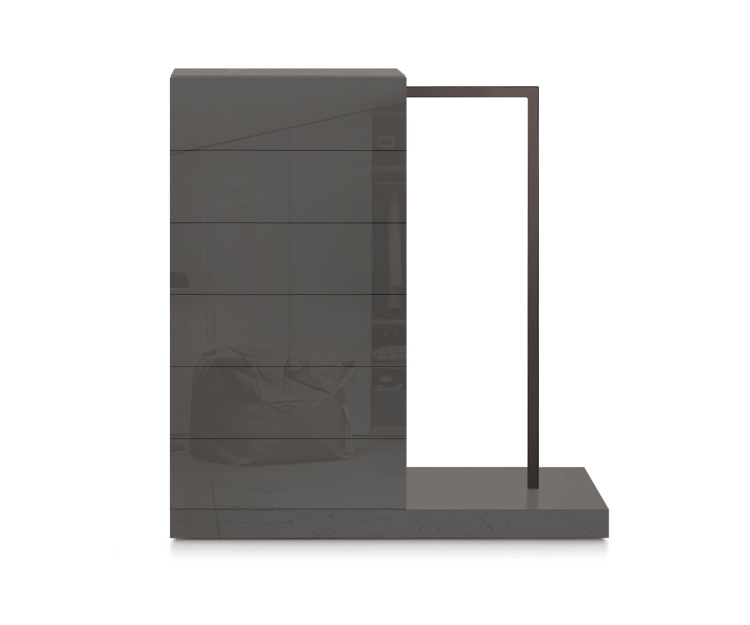 Novamobili Hochkommode Easy6 + Garderobe rechts B54cm glanz quarz410 Novamobili Hochkommode Easy6 + Garderobe rechts B54cm glanz quarz410