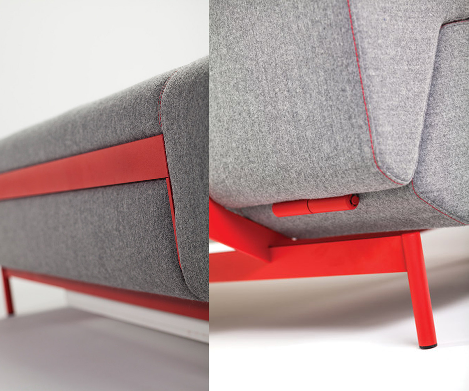 Prostoria Schlafsofa Pil low Details Stellfüße Polsternähte Prostoria Schlafsofa Pil low Details Stellfüße Polsternähte