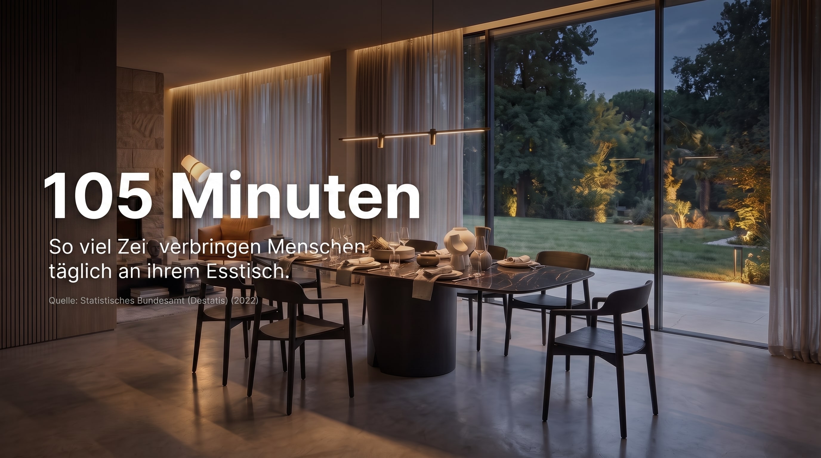 105 Minuten – La table à manger est utilisée quotidiennement pendant une longue période.