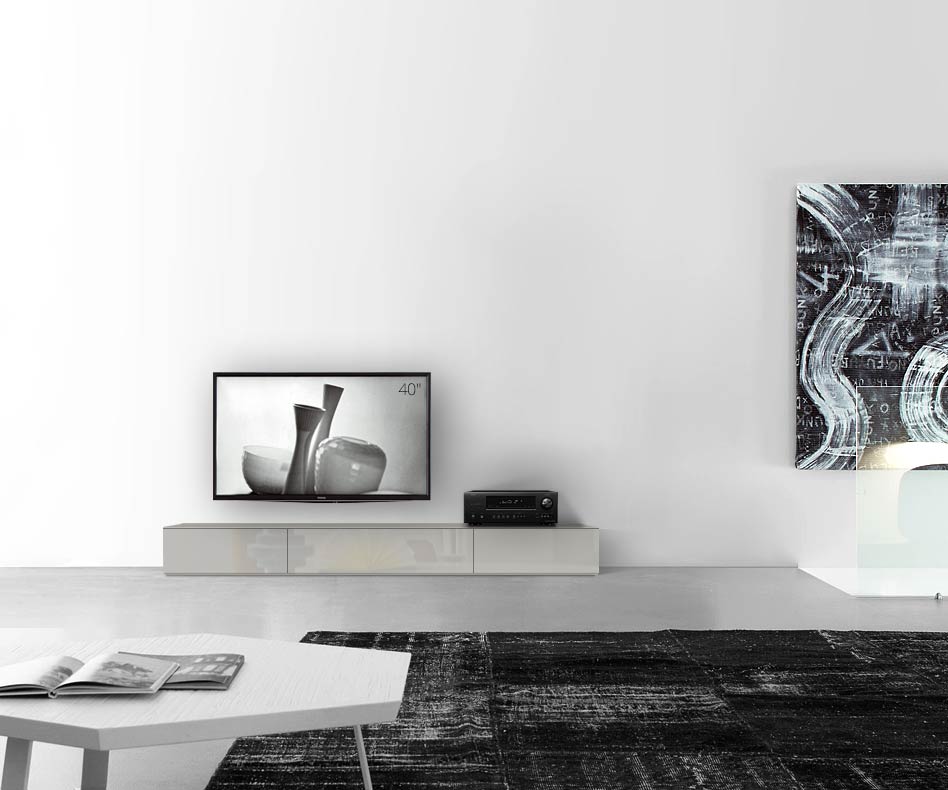 /Design Lowboard Fond B210 H27 brillant gris clair /Design Lowboard Fond B210 H27 brillant gris clair