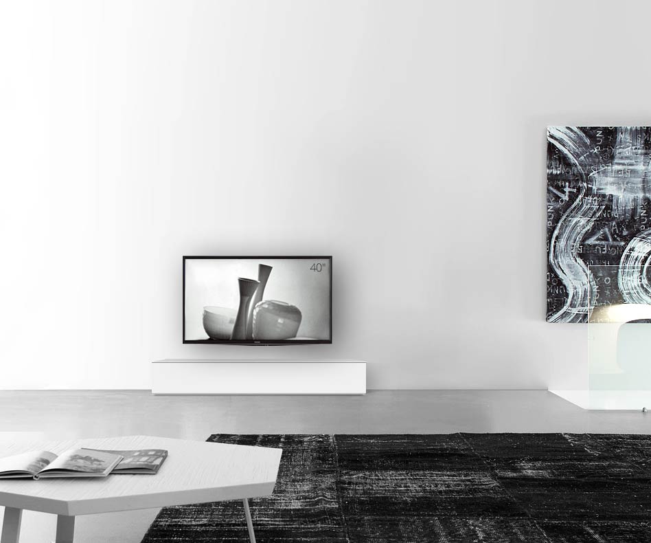 /Design Lowboard sol L150 H27 blanc mat /Design Lowboard sol L150 H27 blanc mat