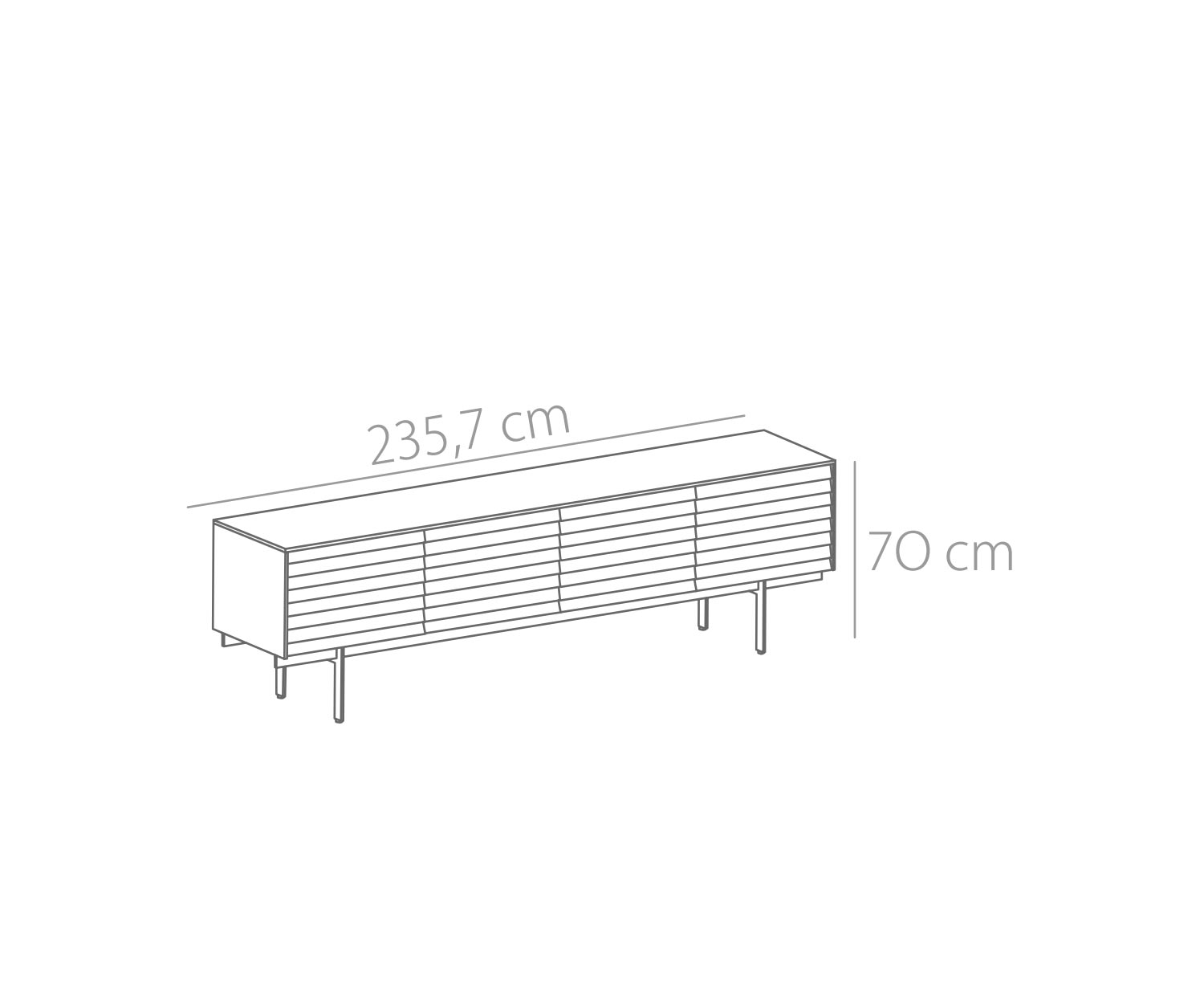 Punt Sussex Sideboard mit Fuesse B235 Skizze Punt Sussex Sideboard mit Fuesse B235 Skizze