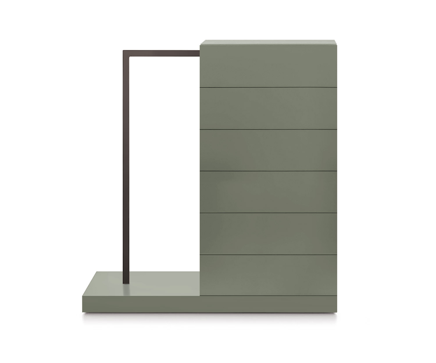 Novamobili Hochkommode Easy6 + Garderobe links B54cm matt waldgrün342 Novamobili Hochkommode Easy6 + Garderobe links B54cm matt waldgrün342