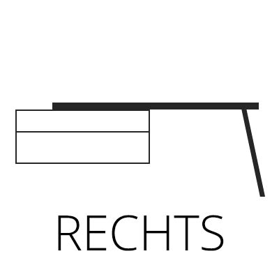 rechts mit Schreibtisch B 180 cm und Standfuß