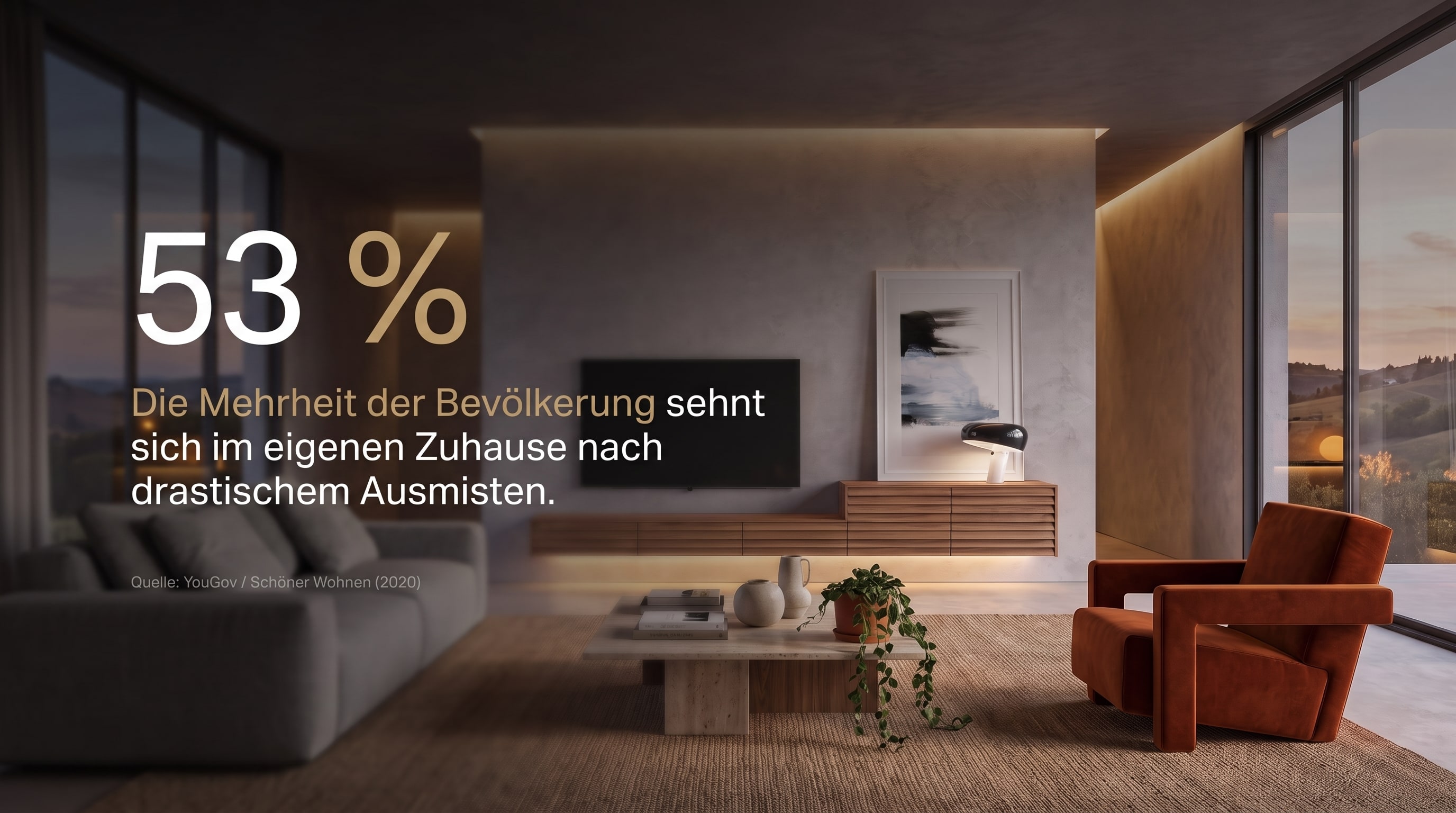 53 % – La majorité de la population aspire à un désencombrement drastique dans son propre foyer.