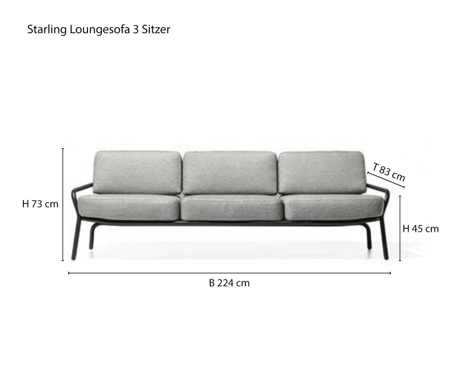 3 Sitzer Skizze vom Todus Starling Designer Balkonsofa  3 Sitzer Skizze vom Todus Starling Designer Balkonsofa
