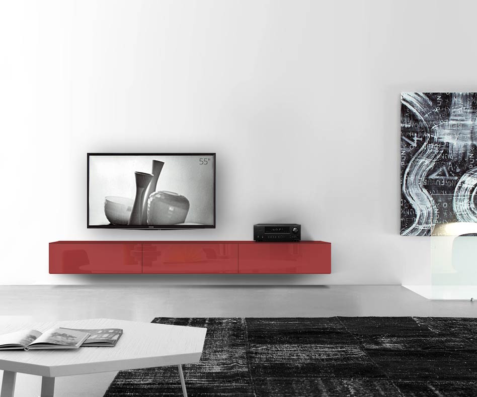 /Design Lowboard Wand B270 H33 5 glanz rot /Design Lowboard Wand B270 H33 5 glanz rot