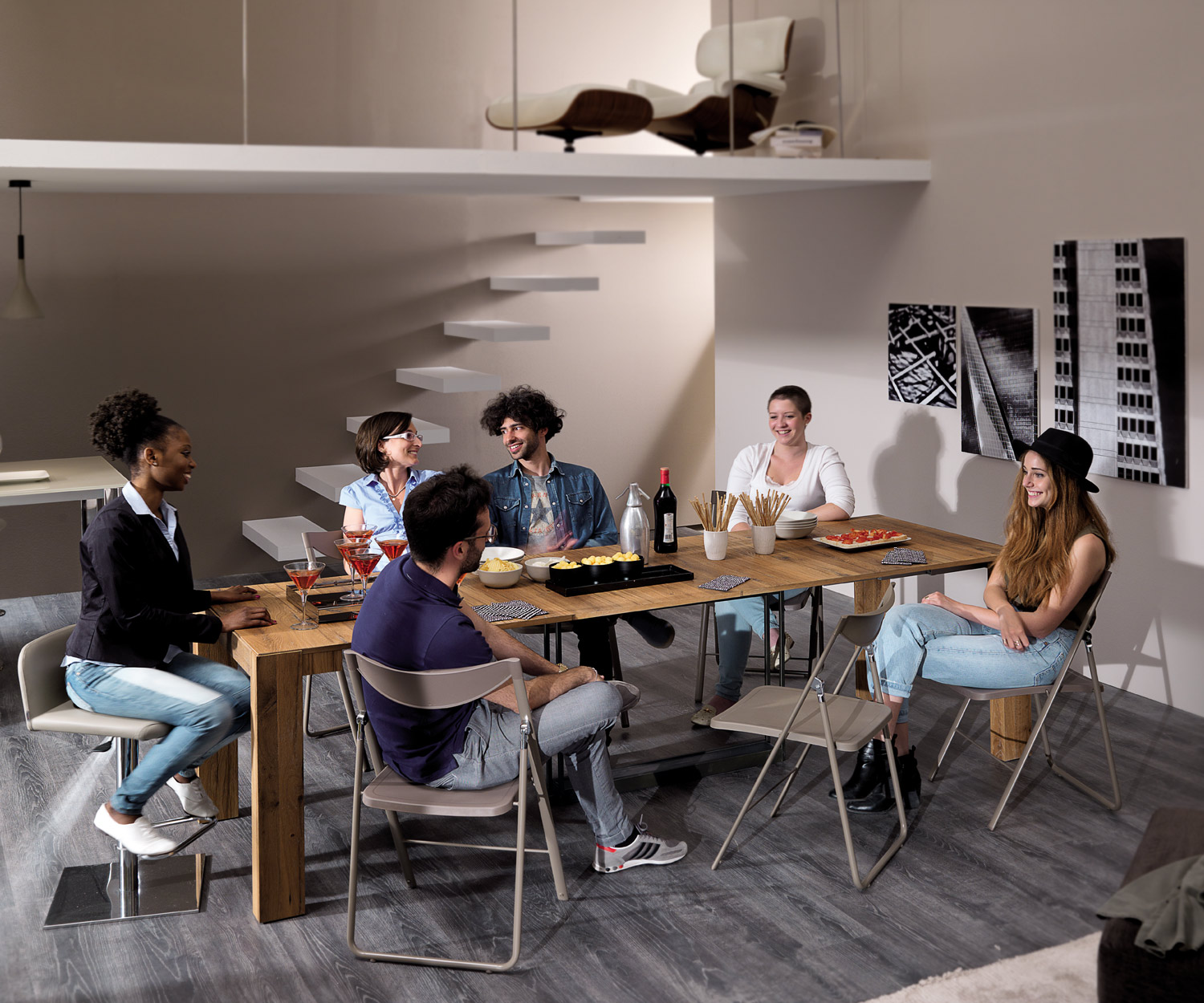 Moderne Ozzio Console A4 Table de salle à manger extensible Moderne Ozzio Console A4 Table de salle à manger extensible