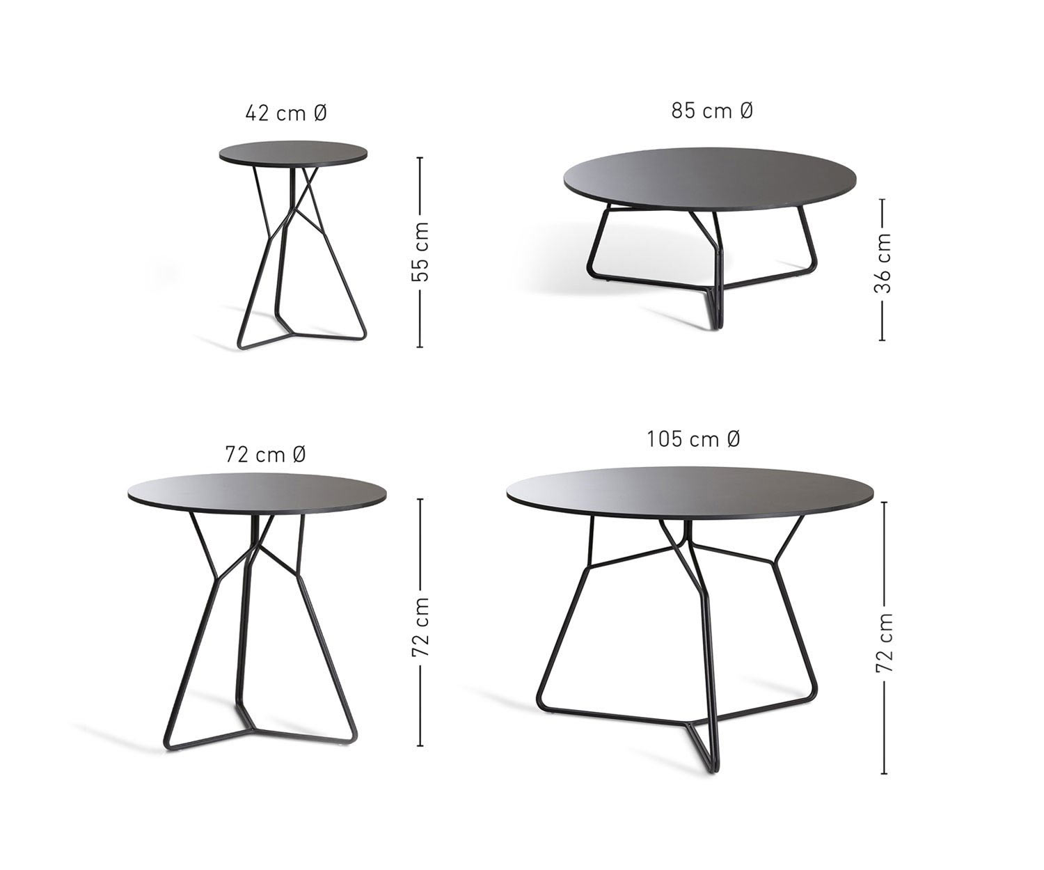 Oasiq Tables de jardin en acier inoxydable de la série Serac Dimensions Dimensions