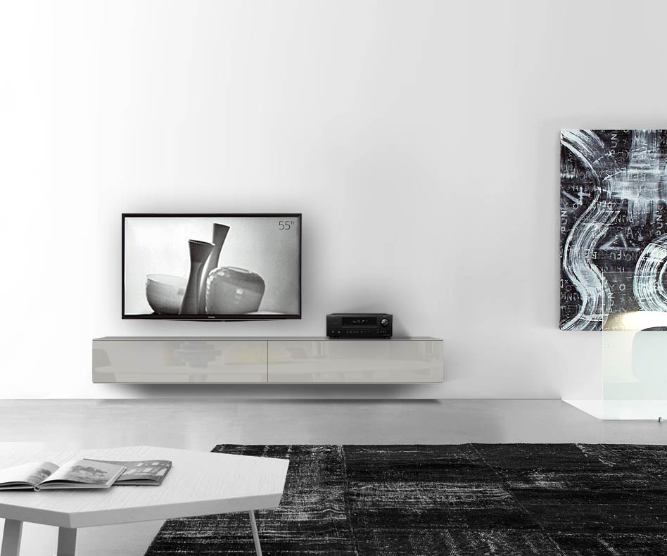 /Design Lowboard Wand B240 H33 5 glanz hellgrau /Design Lowboard Wand B240 H33 5 glanz hellgrau