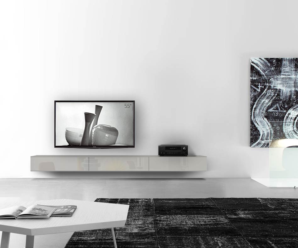 /Design Lowboard Wand B270 H25 5 gris clair brillant