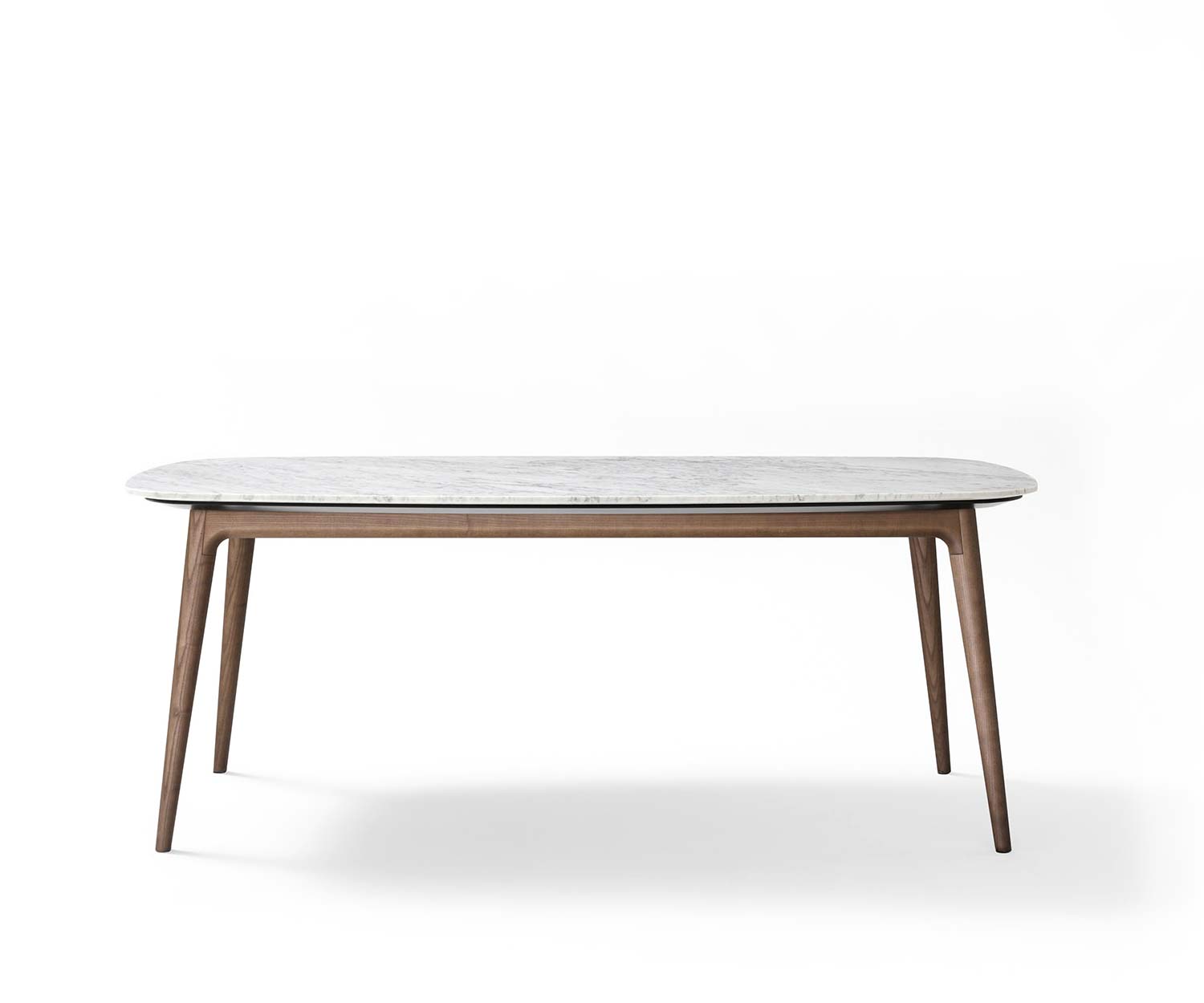 Table moderne Novamobili Hanami brillant marbre blanc