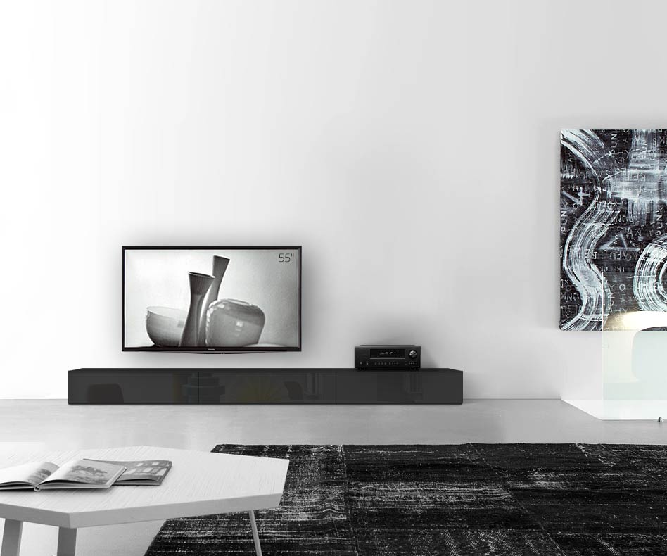 /Design Lowboard Boden B270 H27 glanz schwarz /Design Lowboard Boden B270 H27 glanz schwarz