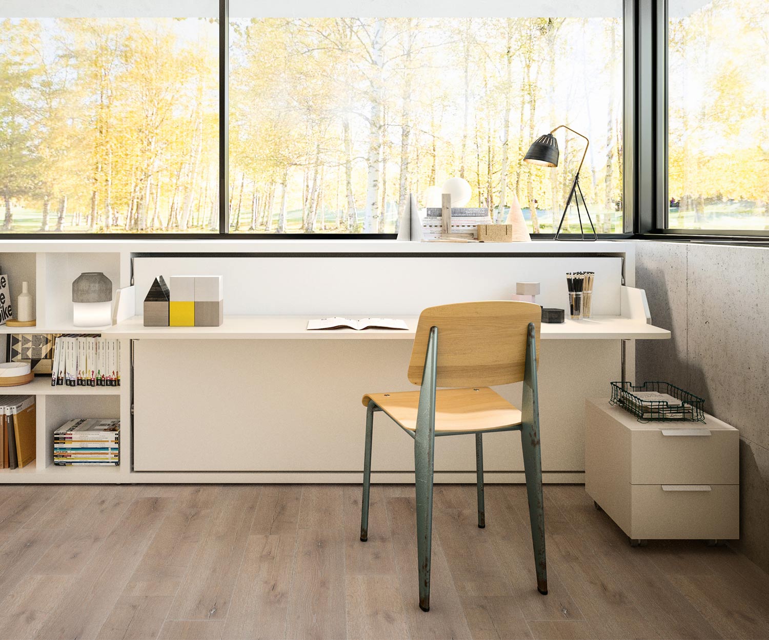 Exklusives Clei Kali 90/120 Board Design Schrankbett mit Schreibtisch Exklusives Clei Kali 90/120 Board Design Schrankbett mit Schreibtisch