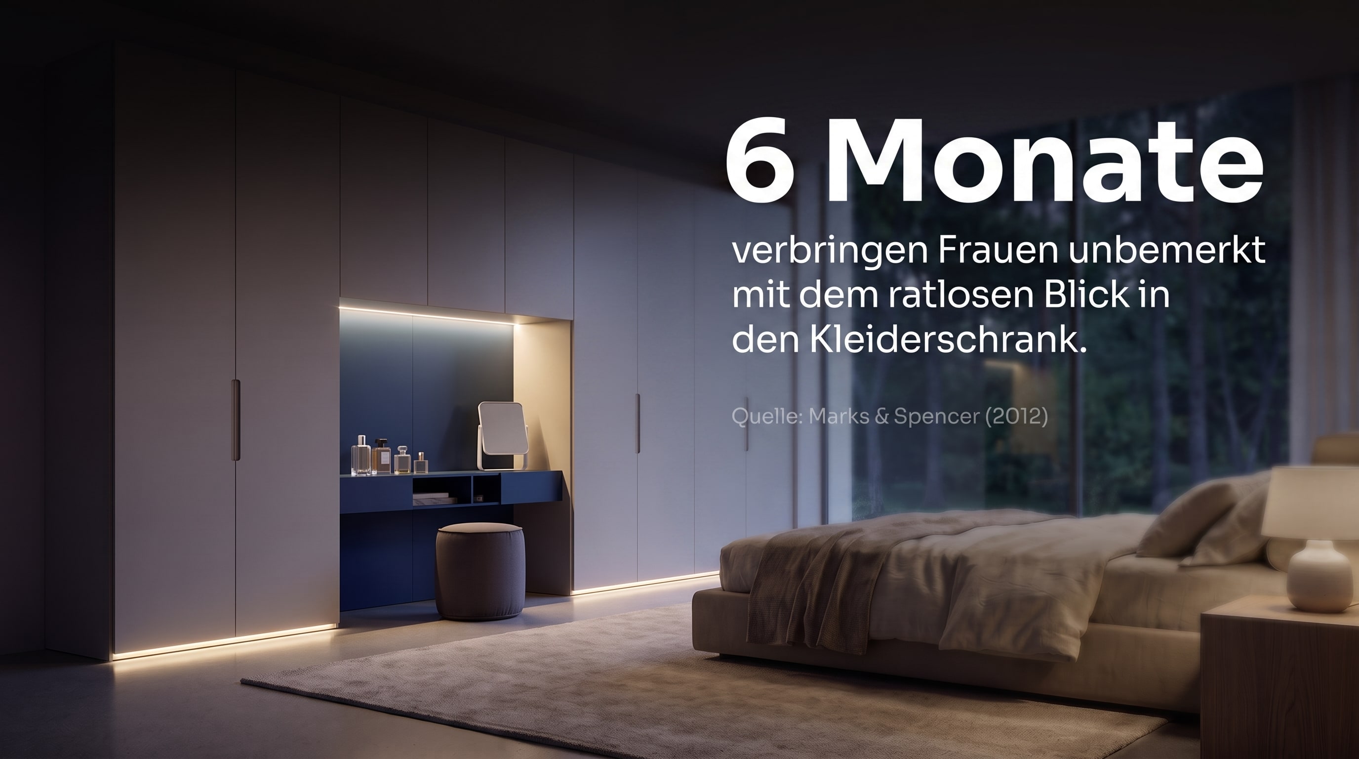 6 Monate &ndash; verbringen Frauen unbemerkt mit dem ratlosen Blick in den Kleiderschrank.