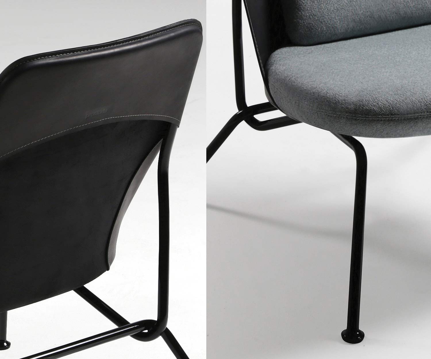 Prostoria Strain Sessel grau anthrazit chrom schwarz Detailansicht Prostoria Strain Sessel grau anthrazit chrom schwarz Detailansicht