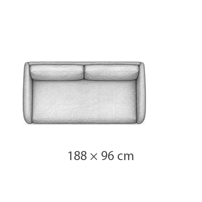 188 × 96 cm · Largeur de couchage 165 cm