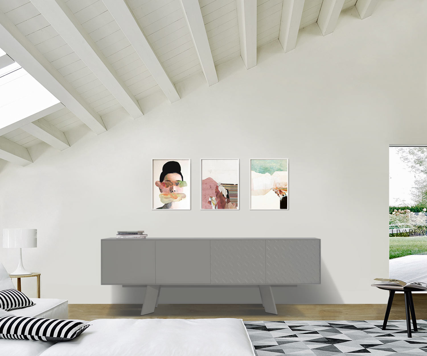 al2 Sideboard Alhambra 003 NEW Avec motif 4 portes 220 cm alh3 4 portes C3