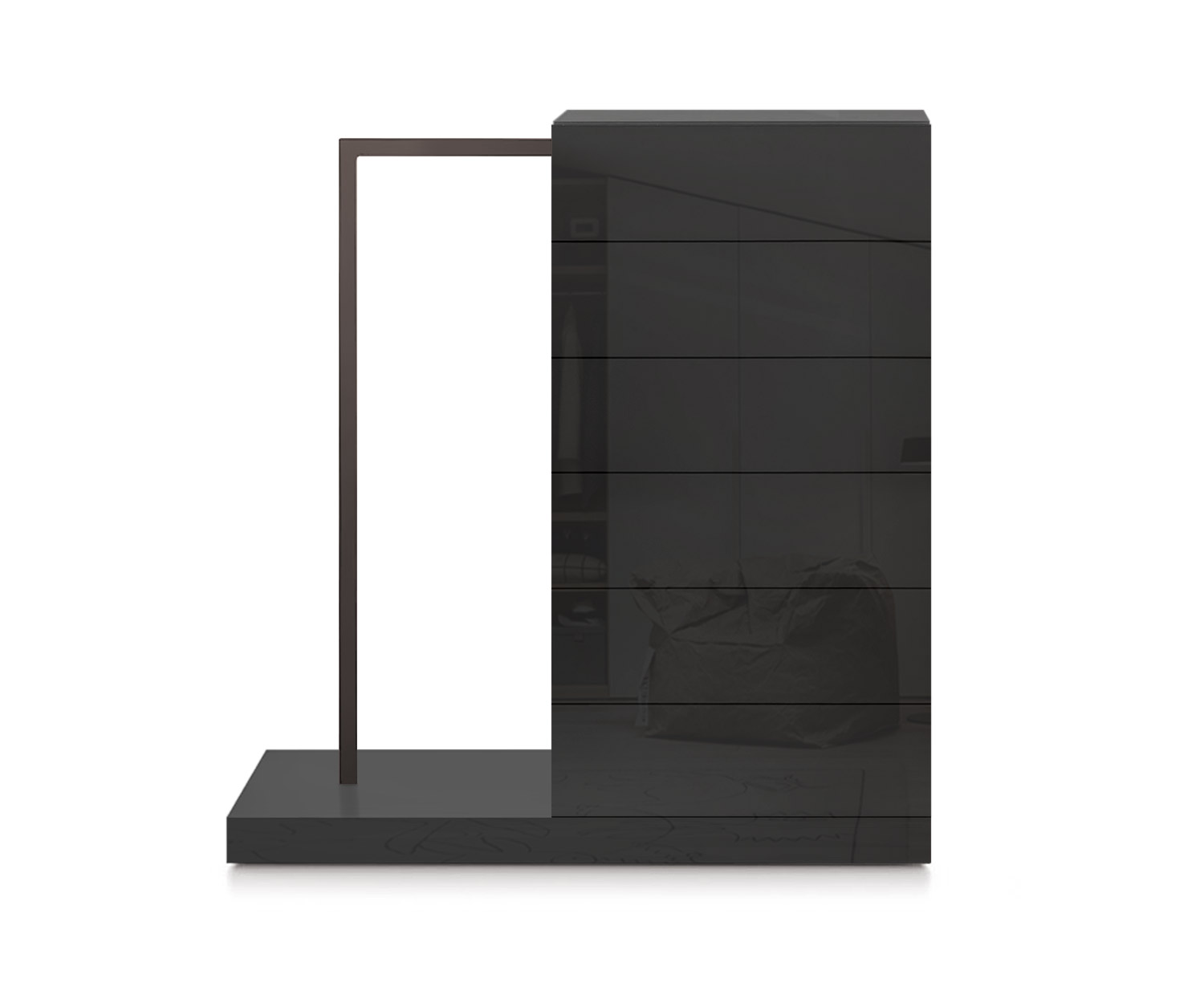 Novamobili Hochkommode Easy6 + Garderobe links B54cm glanz schwarz418 Novamobili Hochkommode Easy6 + Garderobe links B54cm glanz schwarz418