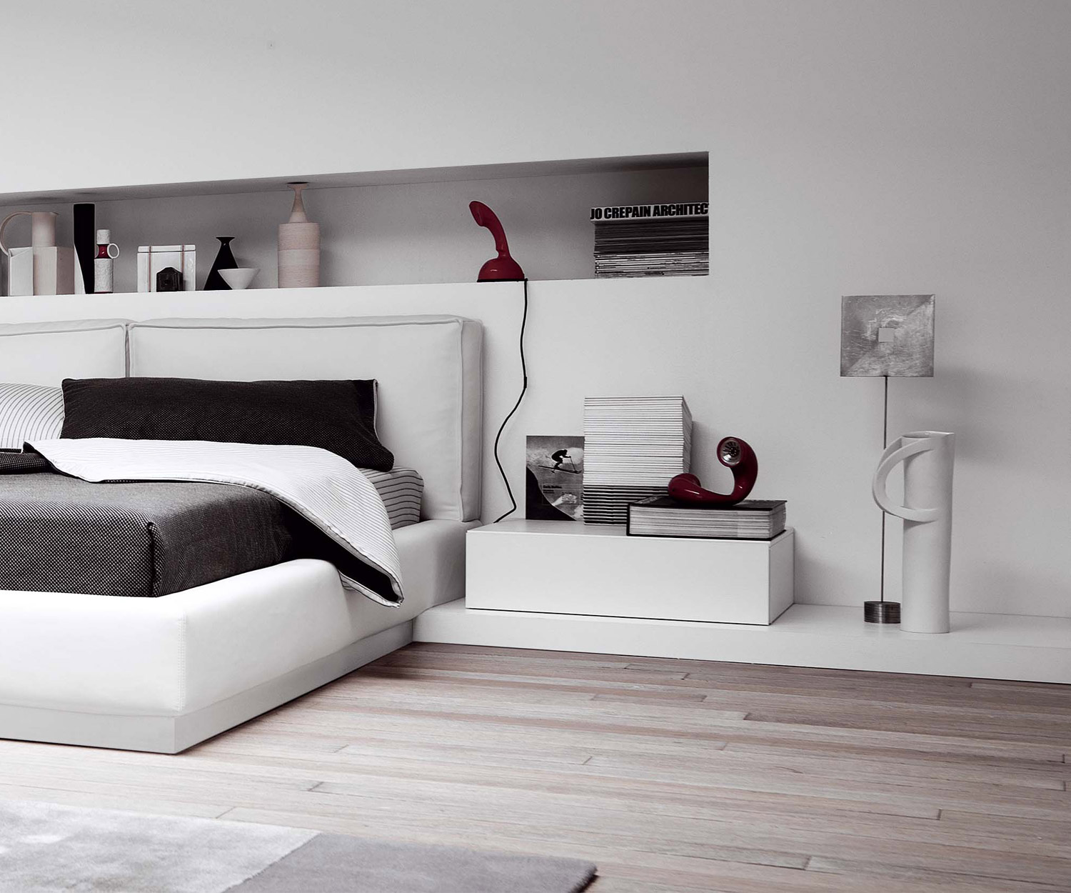 Novamobili Nachttisch Easy 1 Schublade Weiss auf Sockel Novamobili Nachttisch Easy 1 Schublade Weiss auf Sockel