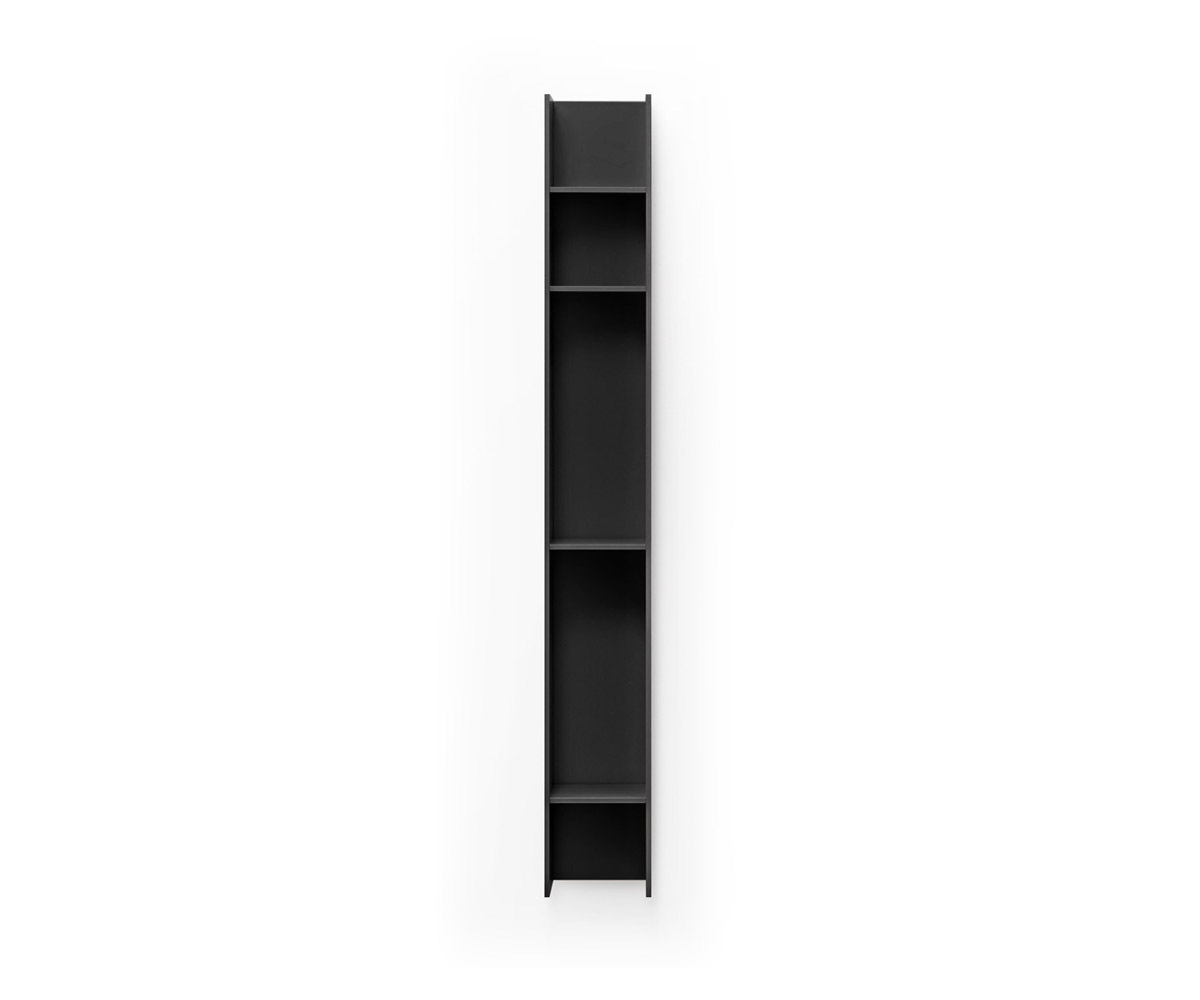 Novamobili Wand Bücherregal Butterfly vertikal matt schwarz