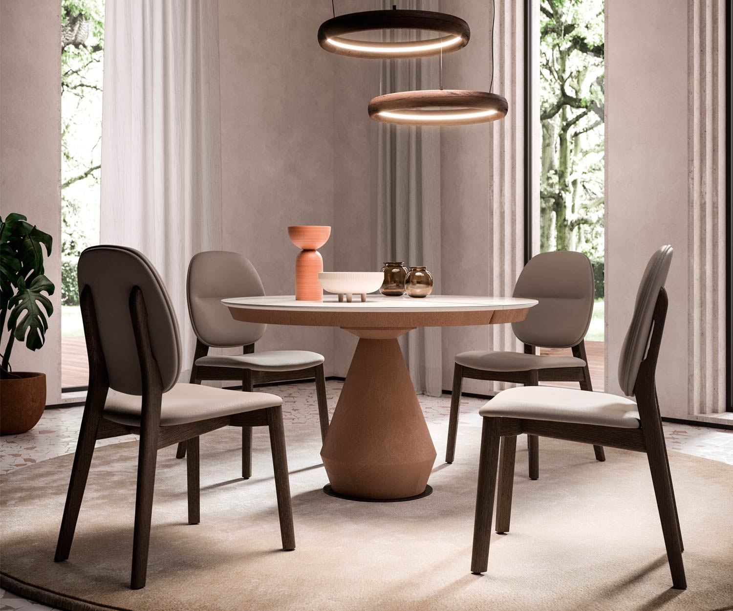 Table de salle à manger ronde design Plateau de table en céramique