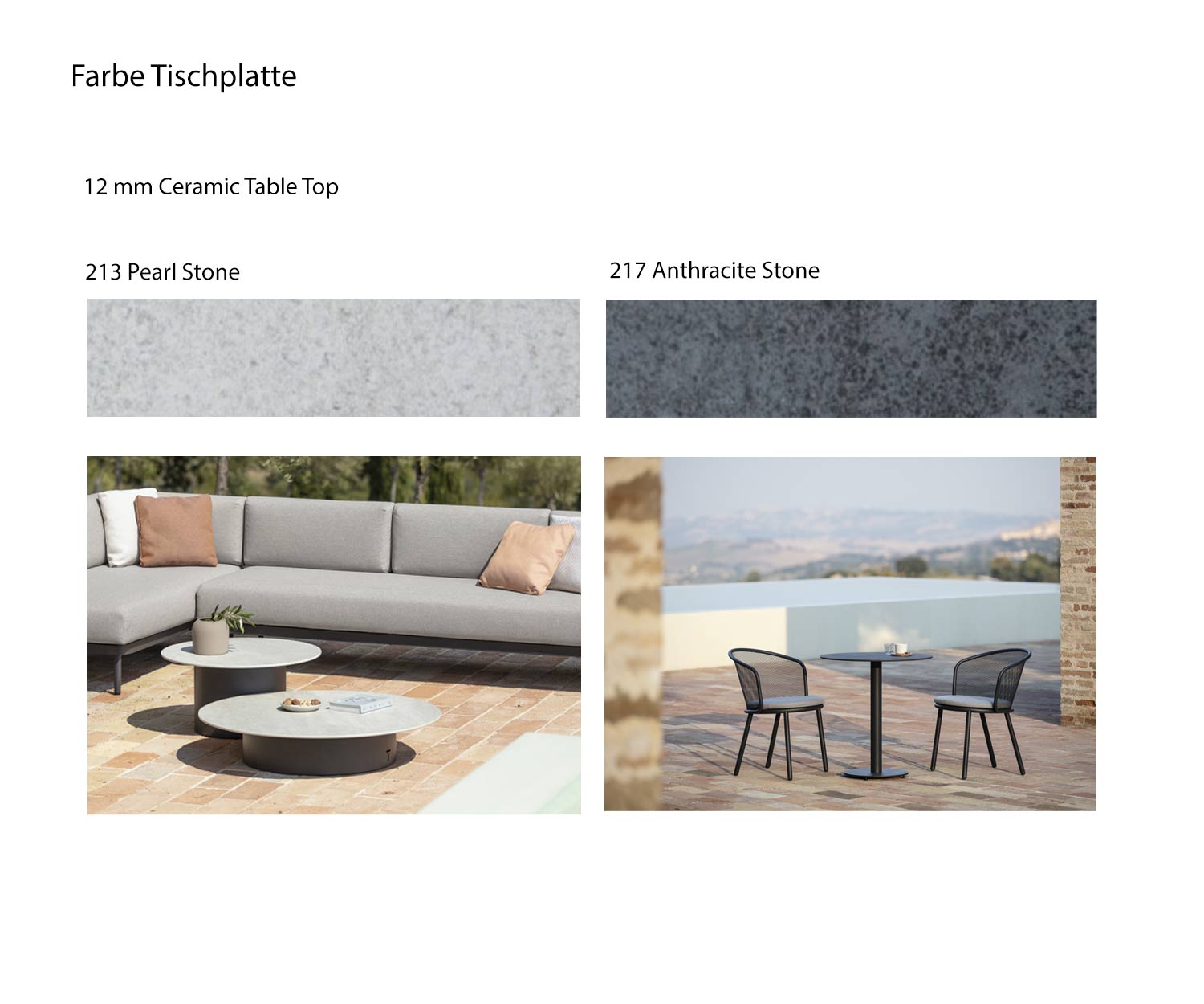 Branta Beistelltisch Farben Tischplatte Keramik Weiß Anthrazit Stein Branta Beistelltisch Farben Tischplatte Keramik Weiß Anthrazit Stein