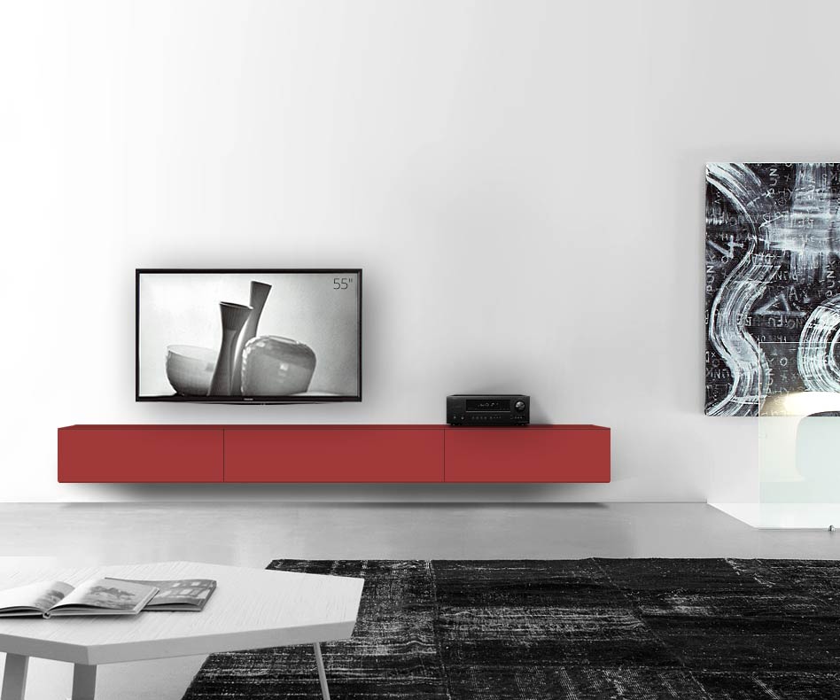 /Design Lowboard Wand B300 H33 5 matt rot /Design Lowboard Wand B300 H33 5 matt rot