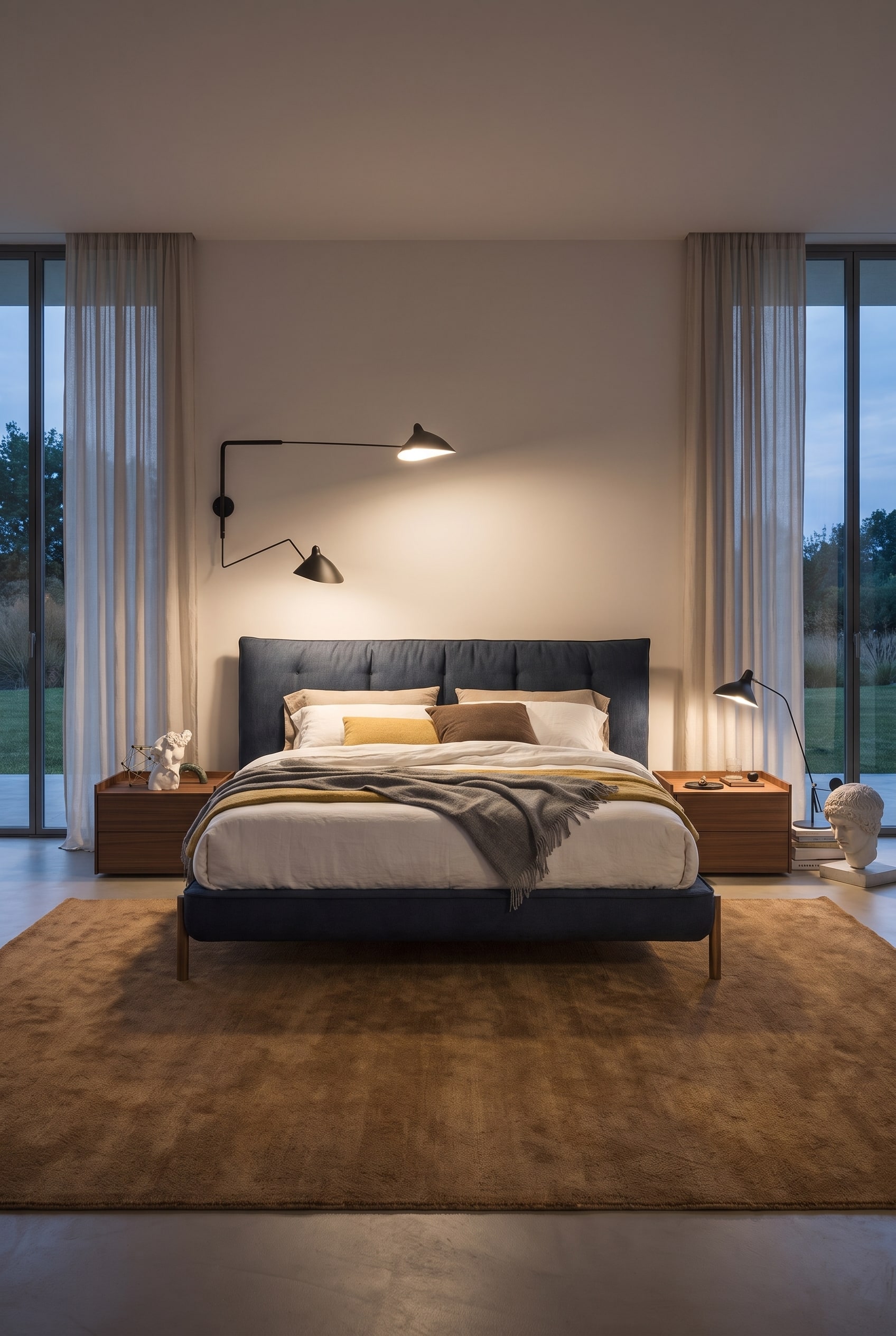 Modernes Schlafzimmer mit Polsterbett Modernes Schlafzimmer mit Polsterbett