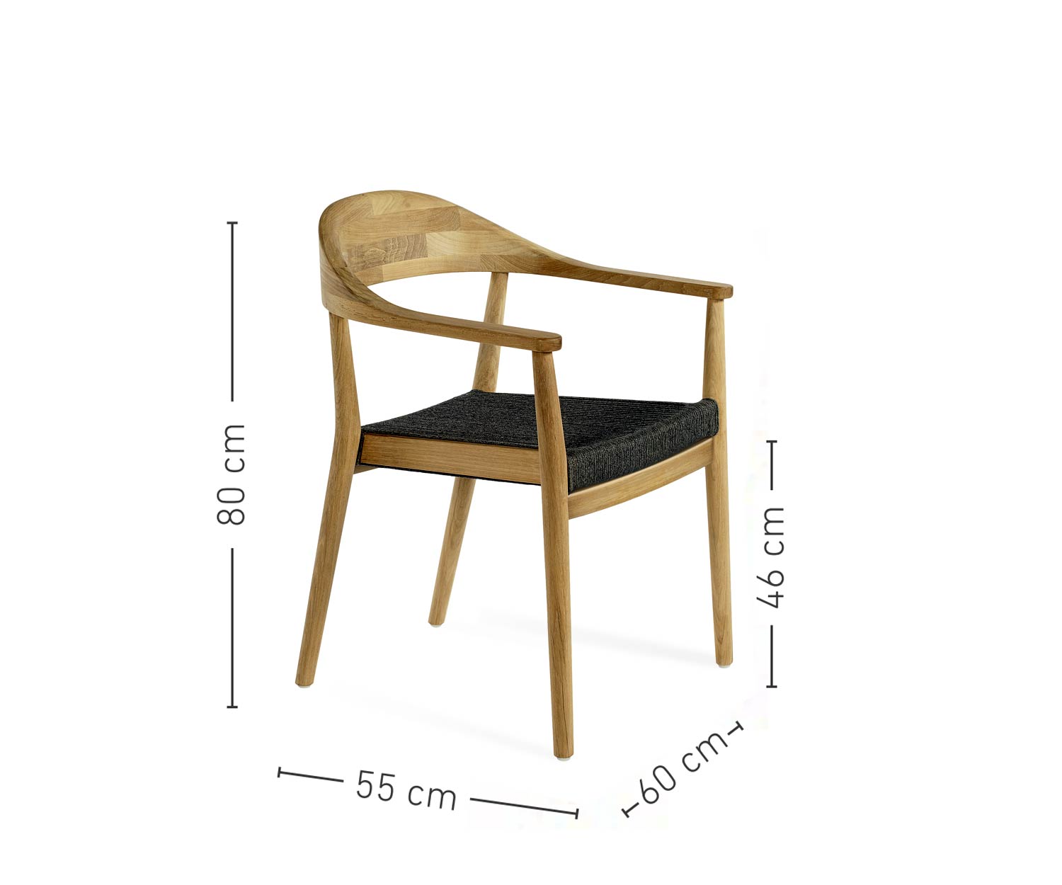 Oasiq Copenhagen Design Chaise avec accoudoirs Dimensions Dimensions