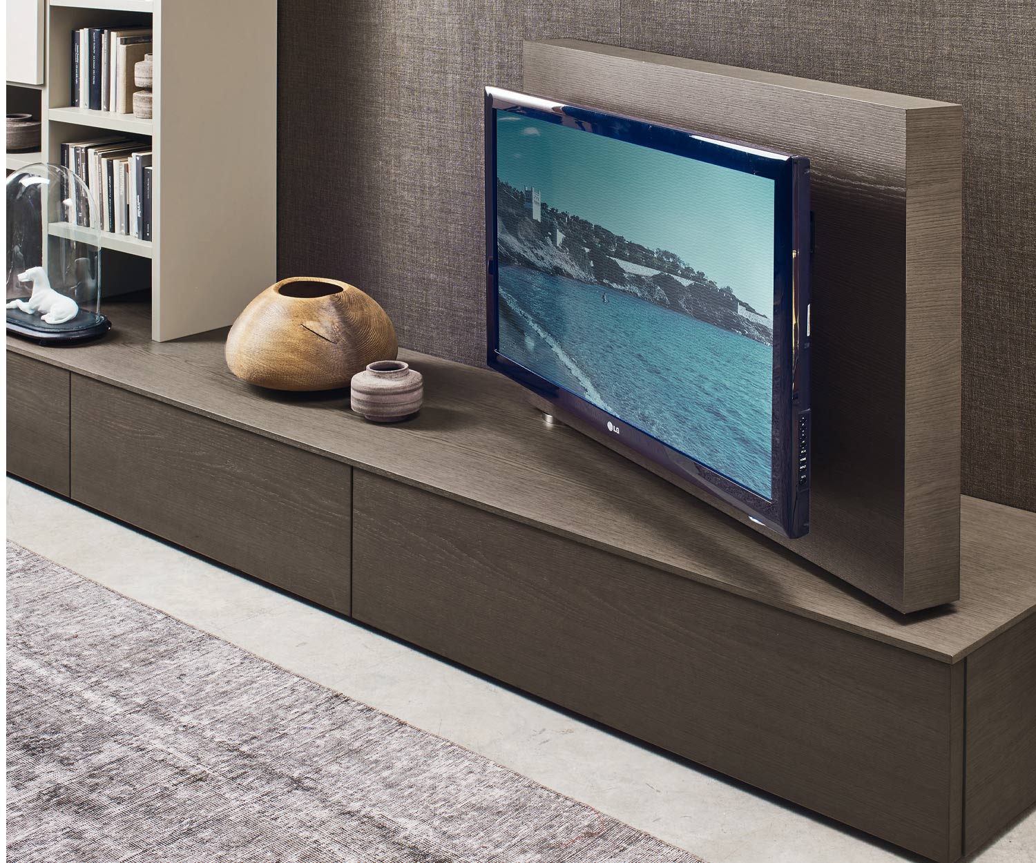 Livitalia Design Lowboard avec support TV pivotant