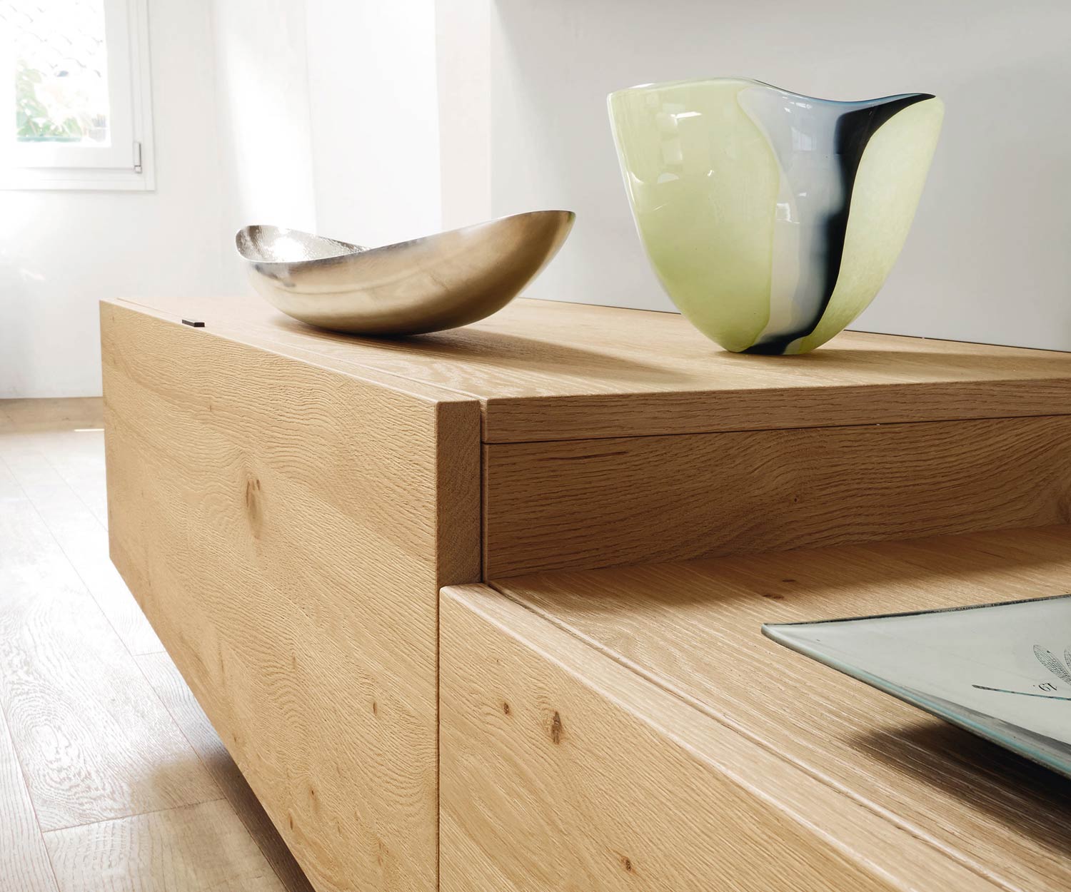 Livitalia Meuble-paroi design C42 de haute qualité avec finition en chêne naturel Livitalia Meuble-paroi design C42 de haute qualité avec finition en chêne naturel