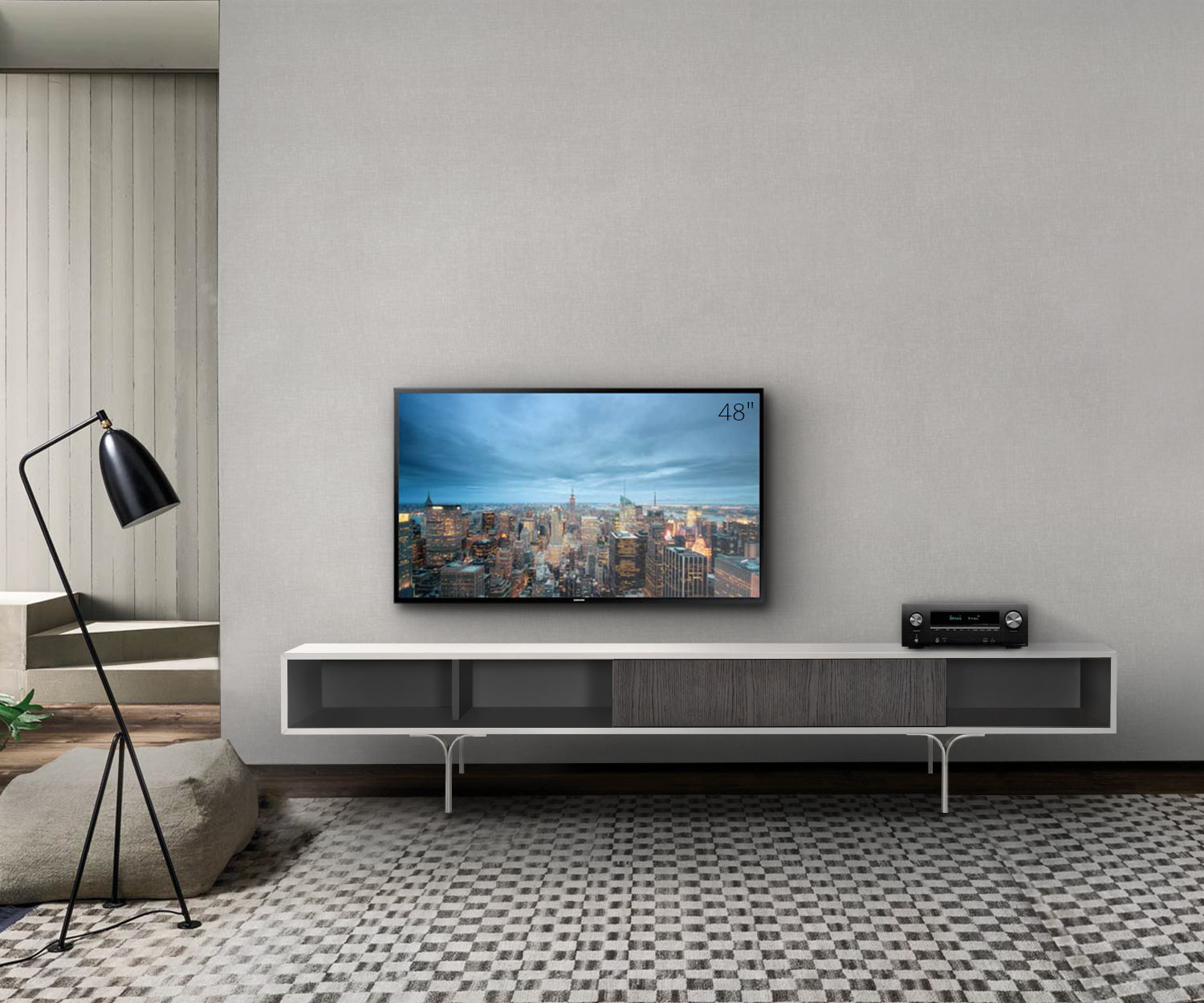 al2 Mobius 005 Design TV Buffet bas design avec façade à tiroirs et trois compartiments ouverts al2 Mobius 005 Design TV Buffet bas design avec façade à tiroirs et trois compartiments ouverts