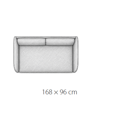 168 × 96 cm · Largeur de couchage 145 cm