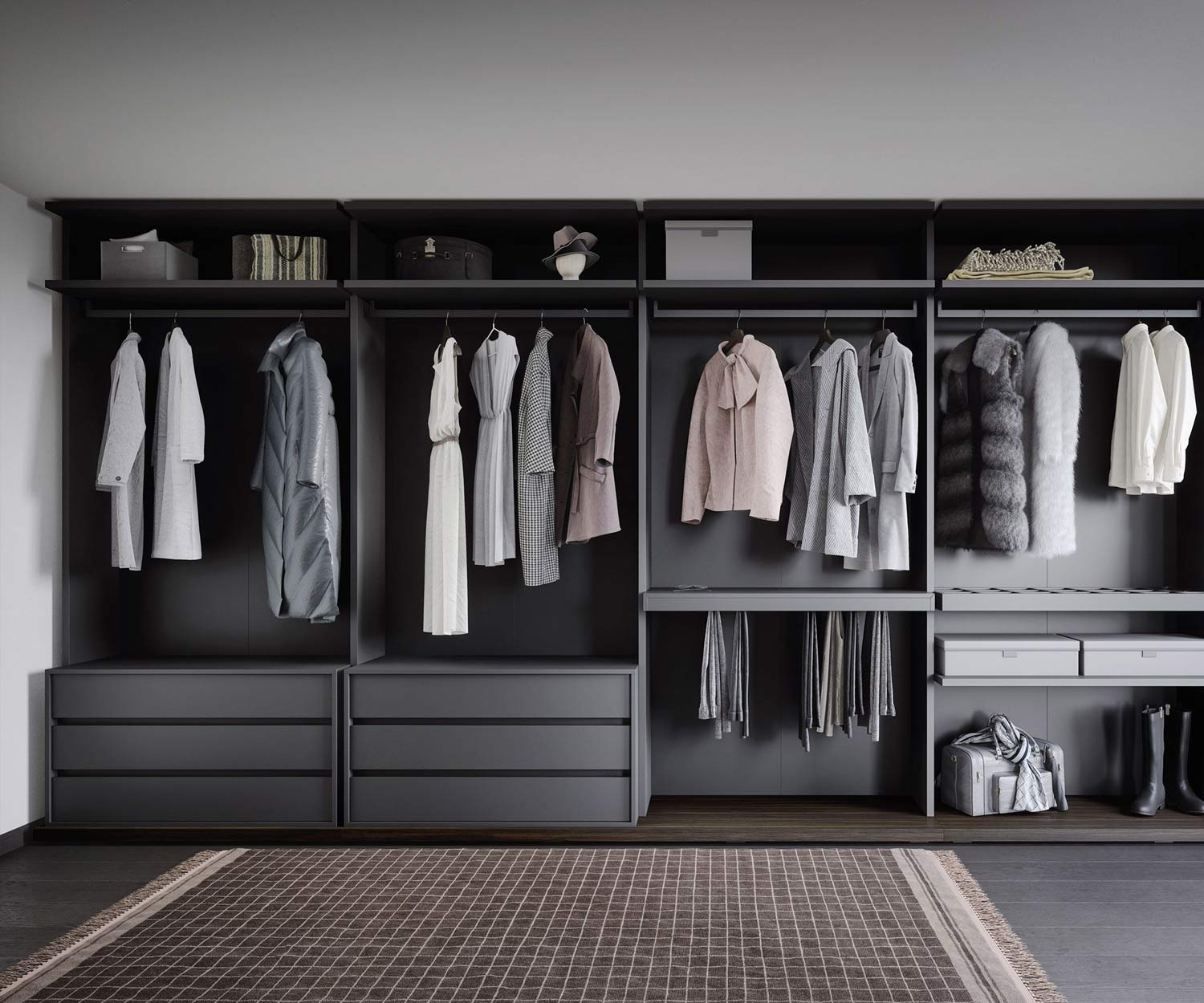Design Ankleide Kleiderschrank Dunkelgrau Matt Novamobili Benn Design Ankleide Kleiderschrank Dunkelgrau Matt Novamobili Benn