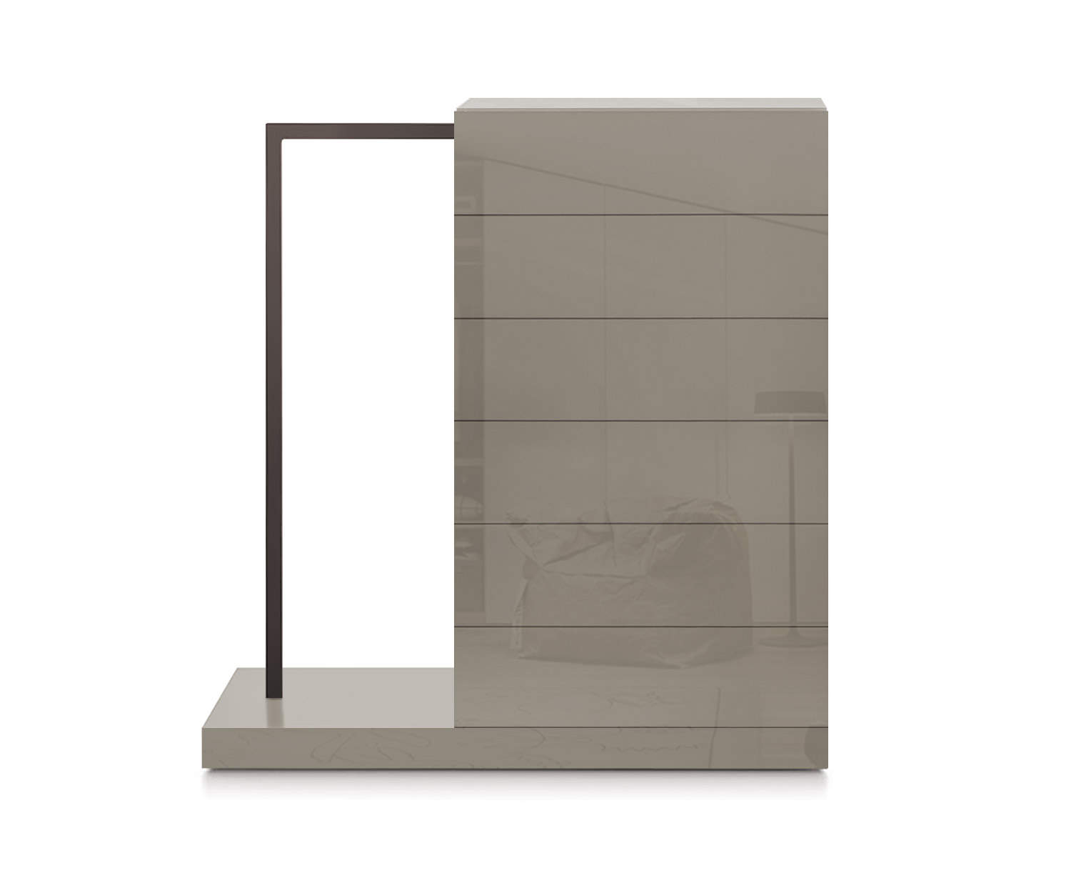 Novamobili Hochkommode Easy6 + Garderobe links B64cm glanz sand433 Novamobili Hochkommode Easy6 + Garderobe links B64cm glanz sand433