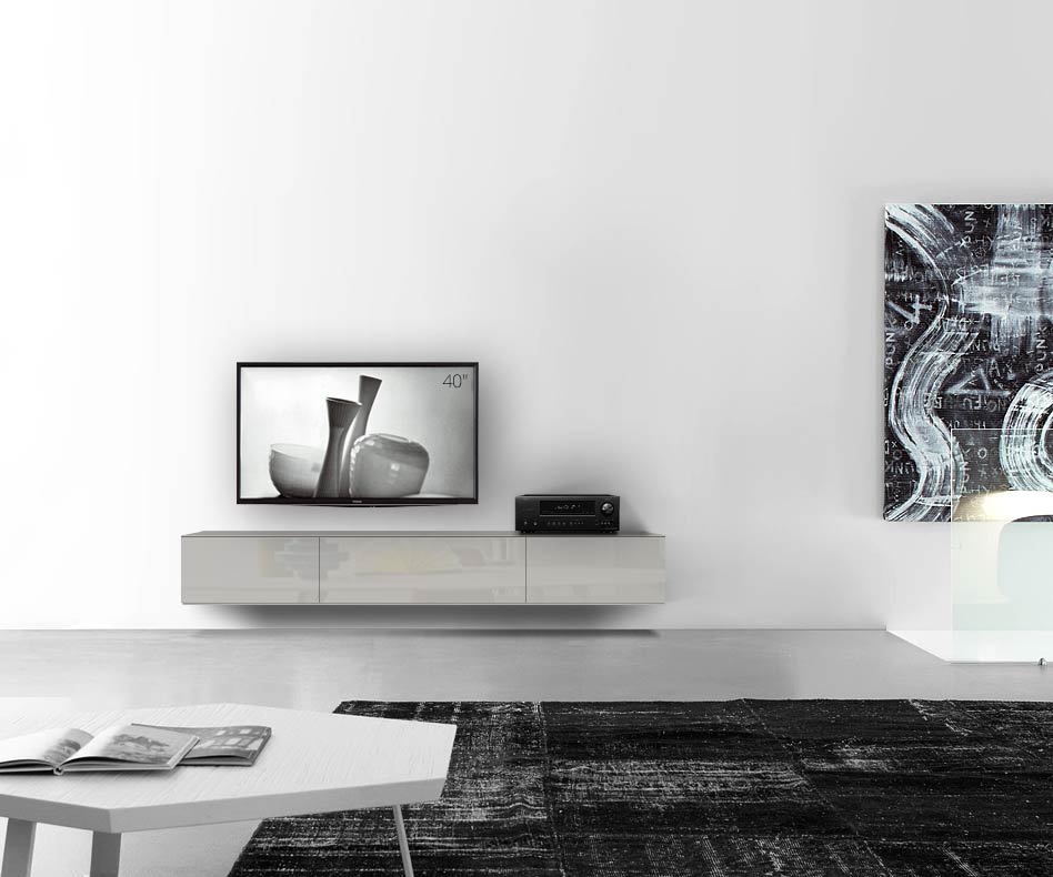 /Design Lowboard Wand B210 H33 5 gris clair brillant /Design Lowboard Wand B210 H33 5 gris clair brillant