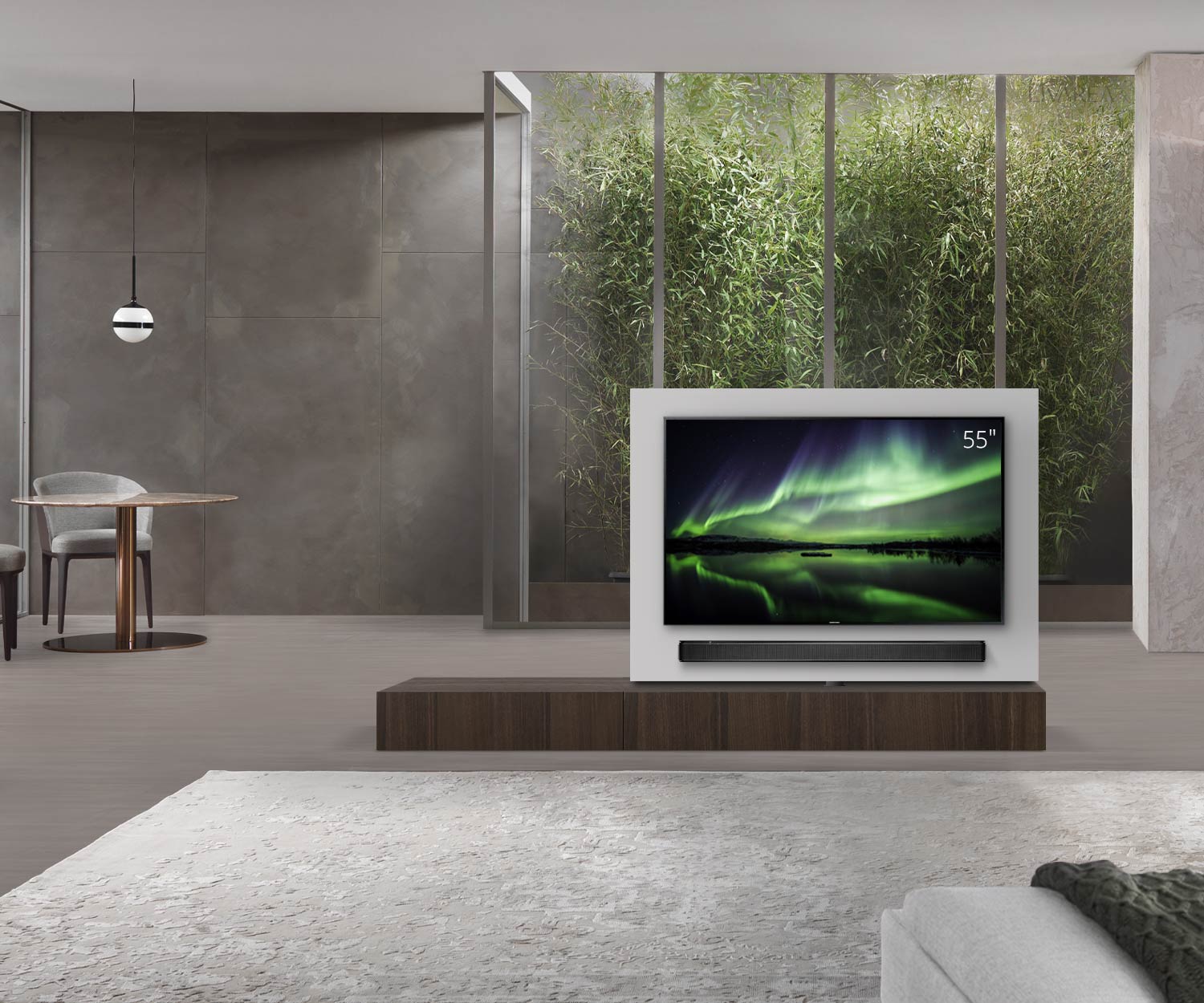 Livitalia Roto Design Lowboard Séparation de pièce avec panneau TV pivotant L150 65 H25 P47 EiBr B90li oBox Livitalia Roto Design Lowboard Séparation de pièce avec panneau TV pivotant L150 65 H25 P47 EiBr B90li oBox