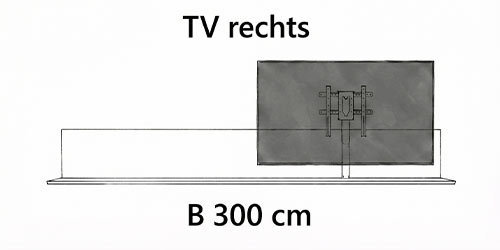 B 300 cm / TV rechts