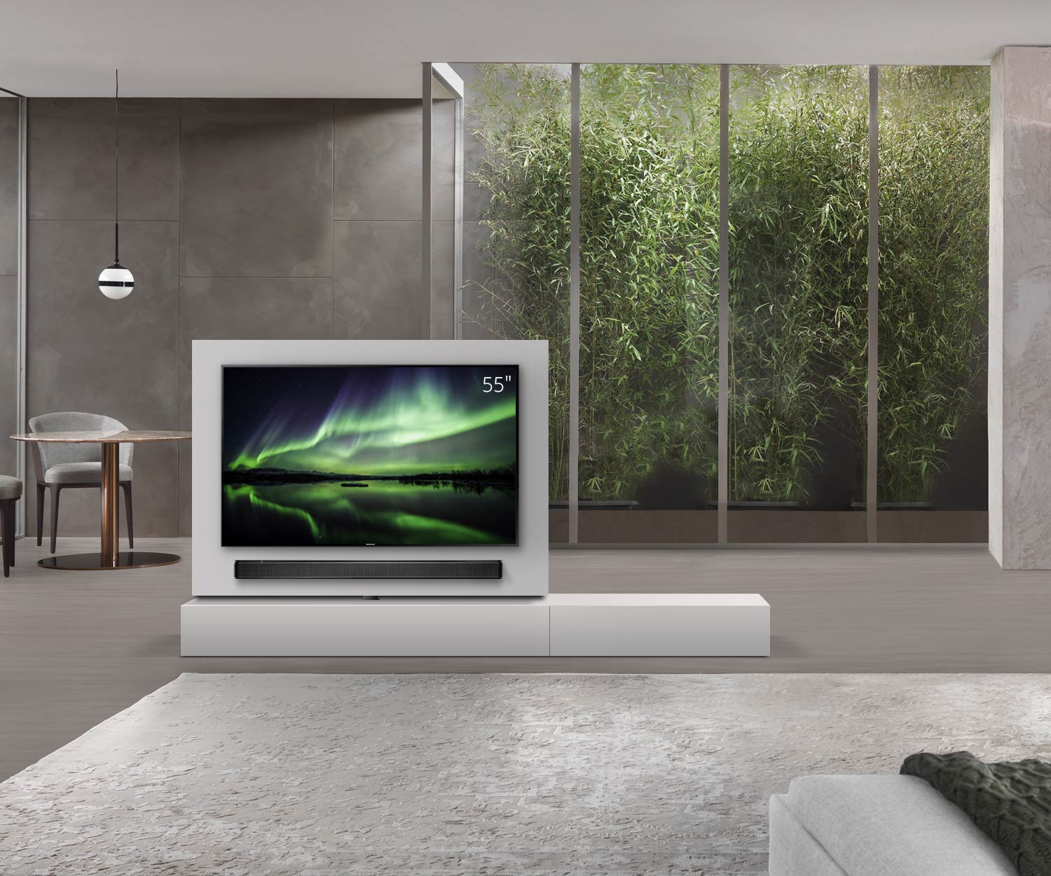 Livitalia Roto Design Lowboard Séparation de pièce avec panneau TV pivotant L150 65 H25 P56 ArticoM B90re oBox