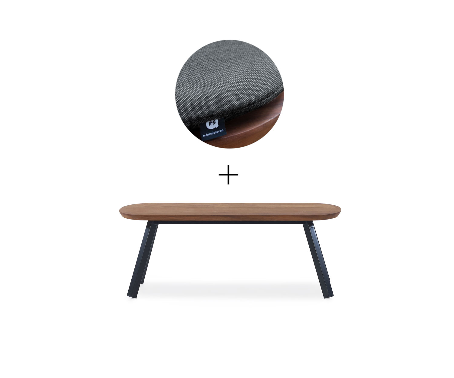 RS Barcelona Banc de Ping Pong Noir 2x L120 cm Noir Extérieur
