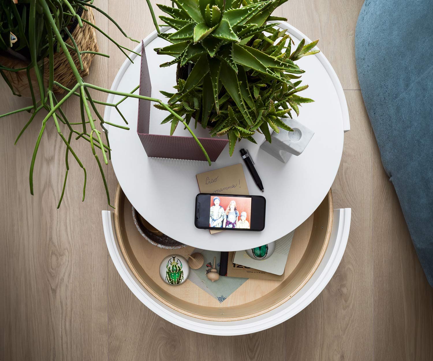 Novamobili Table d'appoint Allout avec tiroir Novamobili Table d'appoint Allout avec tiroir