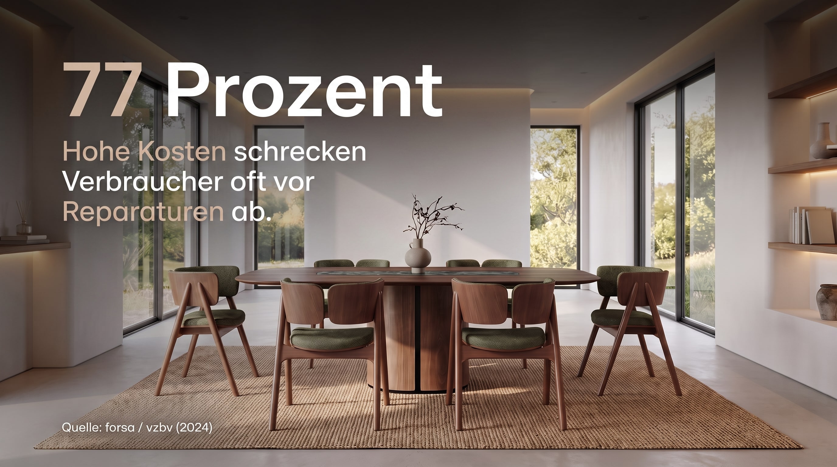 77 Prozent – Hohe Kosten schrecken Verbraucher oft vor Reparaturen ab.