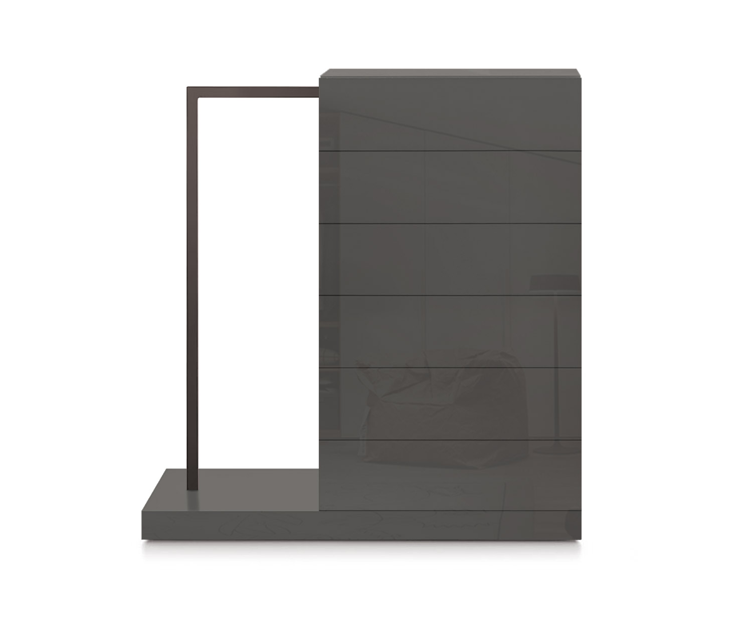 Novamobili Hochkommode Easy6 + Garderobe links B64cm glanz quarz410 Novamobili Hochkommode Easy6 + Garderobe links B64cm glanz quarz410