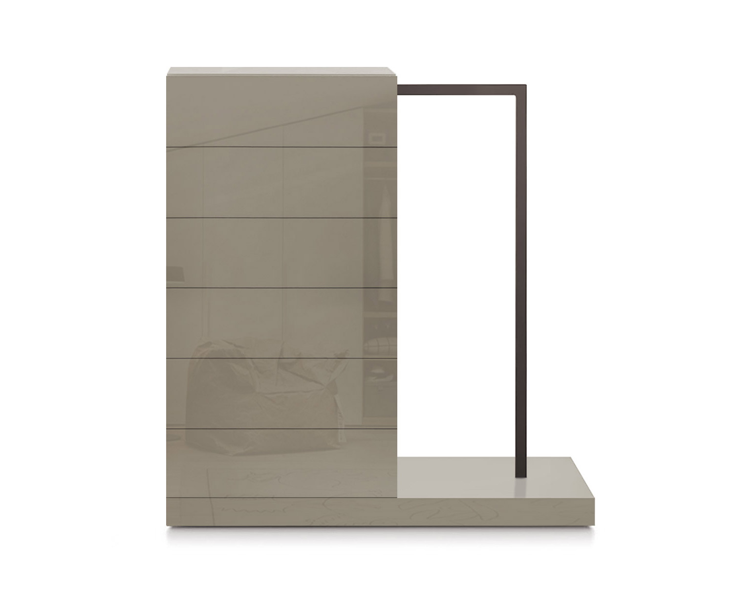 Novamobili Hochkommode Easy6 + Garderobe rechts B54cm glanz sand433 Novamobili Hochkommode Easy6 + Garderobe rechts B54cm glanz sand433