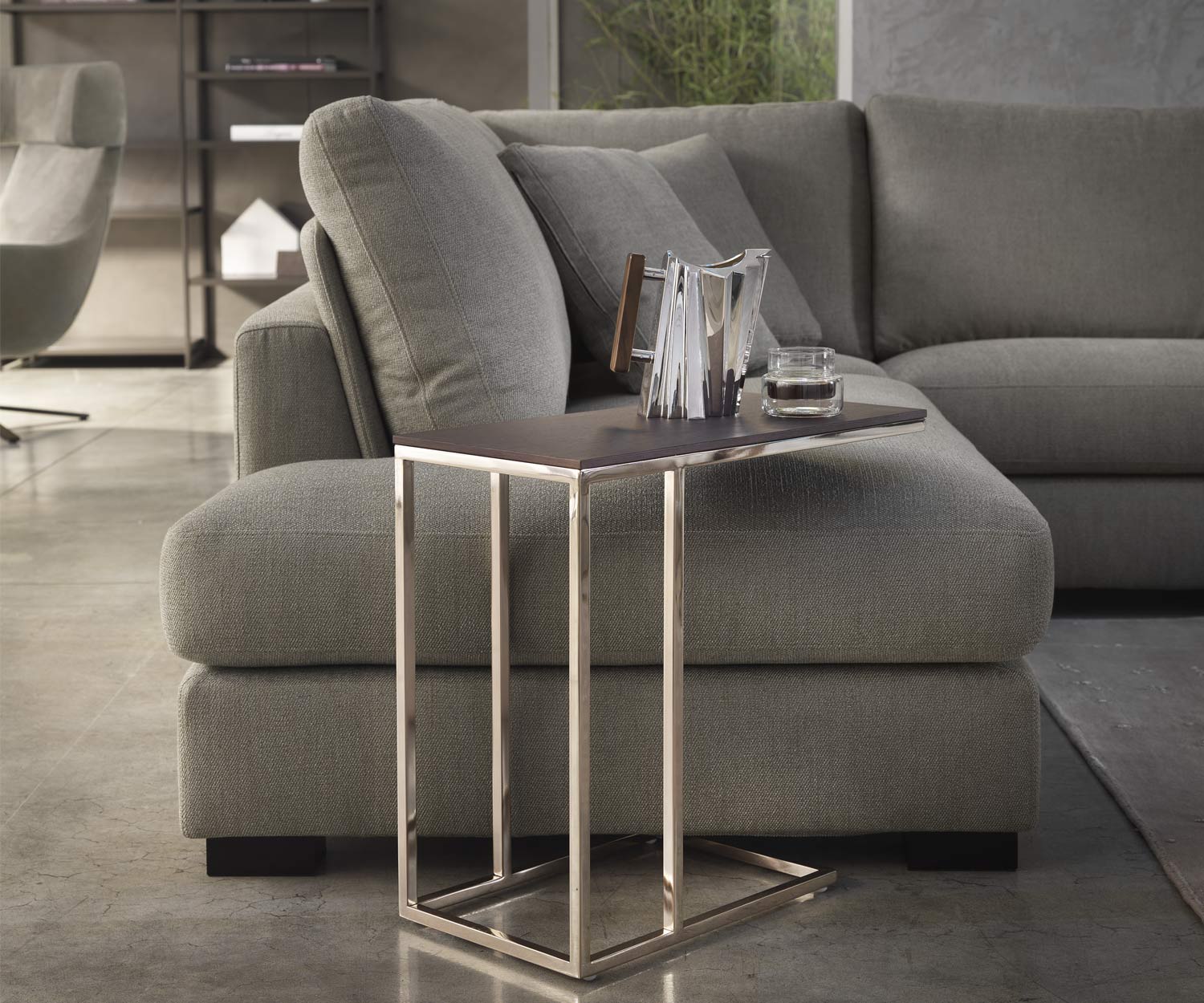 Canapé d'angle design de haute qualité Marelli Oliver avec recamière ouverte Canapé d'angle design de haute qualité Marelli Oliver avec recamière ouverte