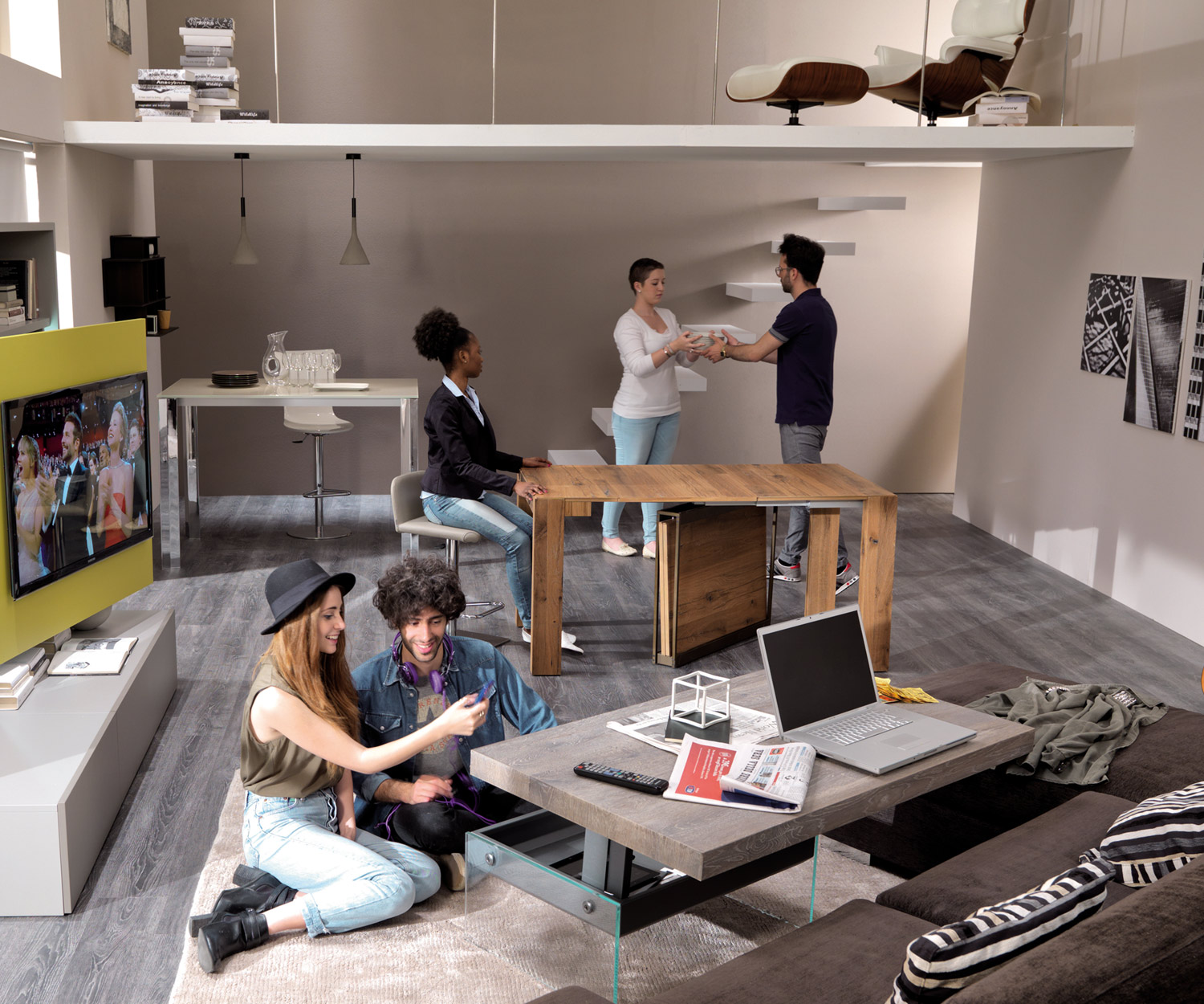 Ozzio Console A4 table à manger extensible Ozzio Console A4 table à manger extensible