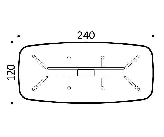 Table de bureau Unitable Designer ICF Esquisse Tailles 240x120 Table de bureau Unitable Designer ICF Esquisse Tailles 240x120