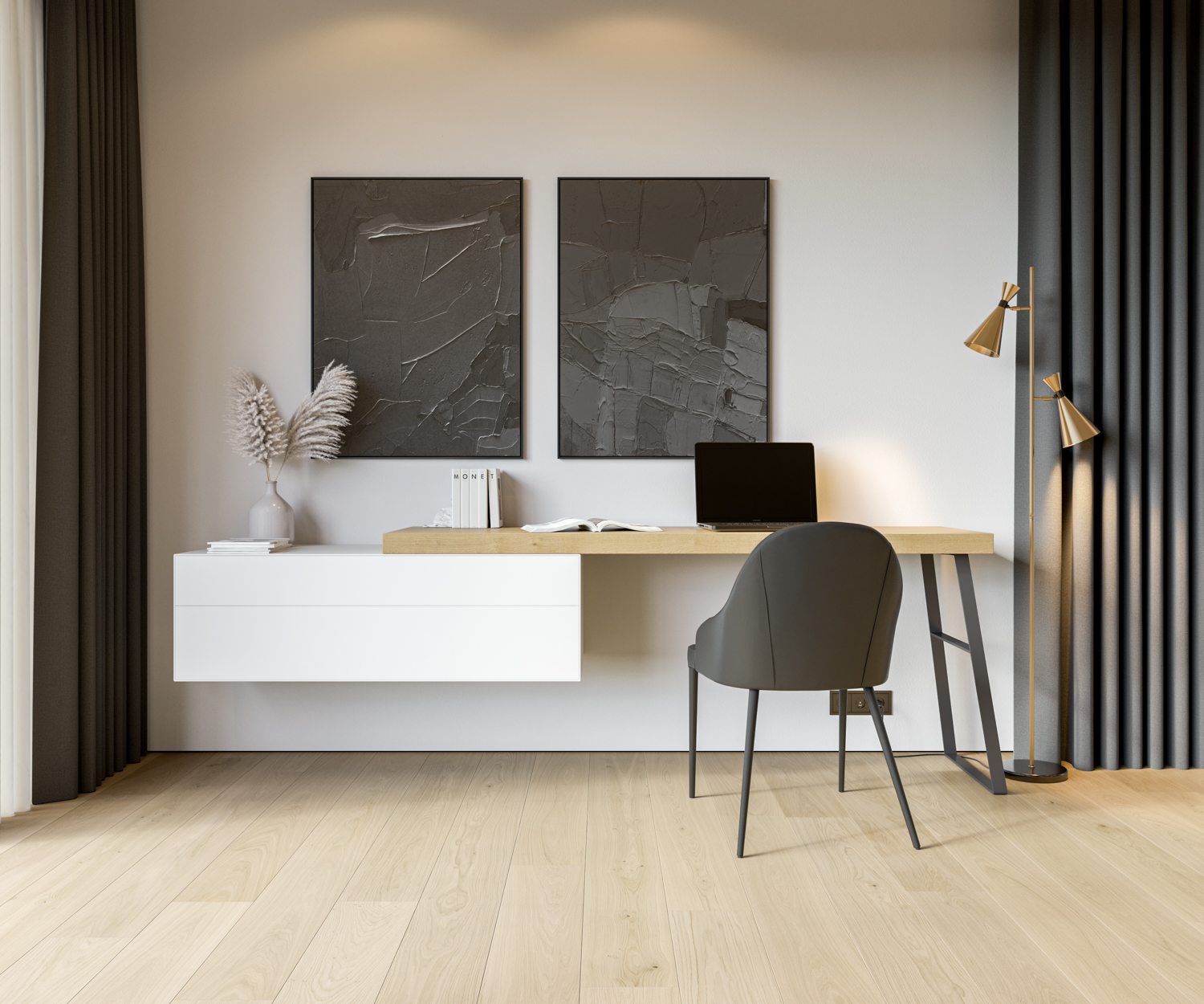 Design Homeoffice Schreibtisch mit Kommode Design Homeoffice Schreibtisch mit Kommode